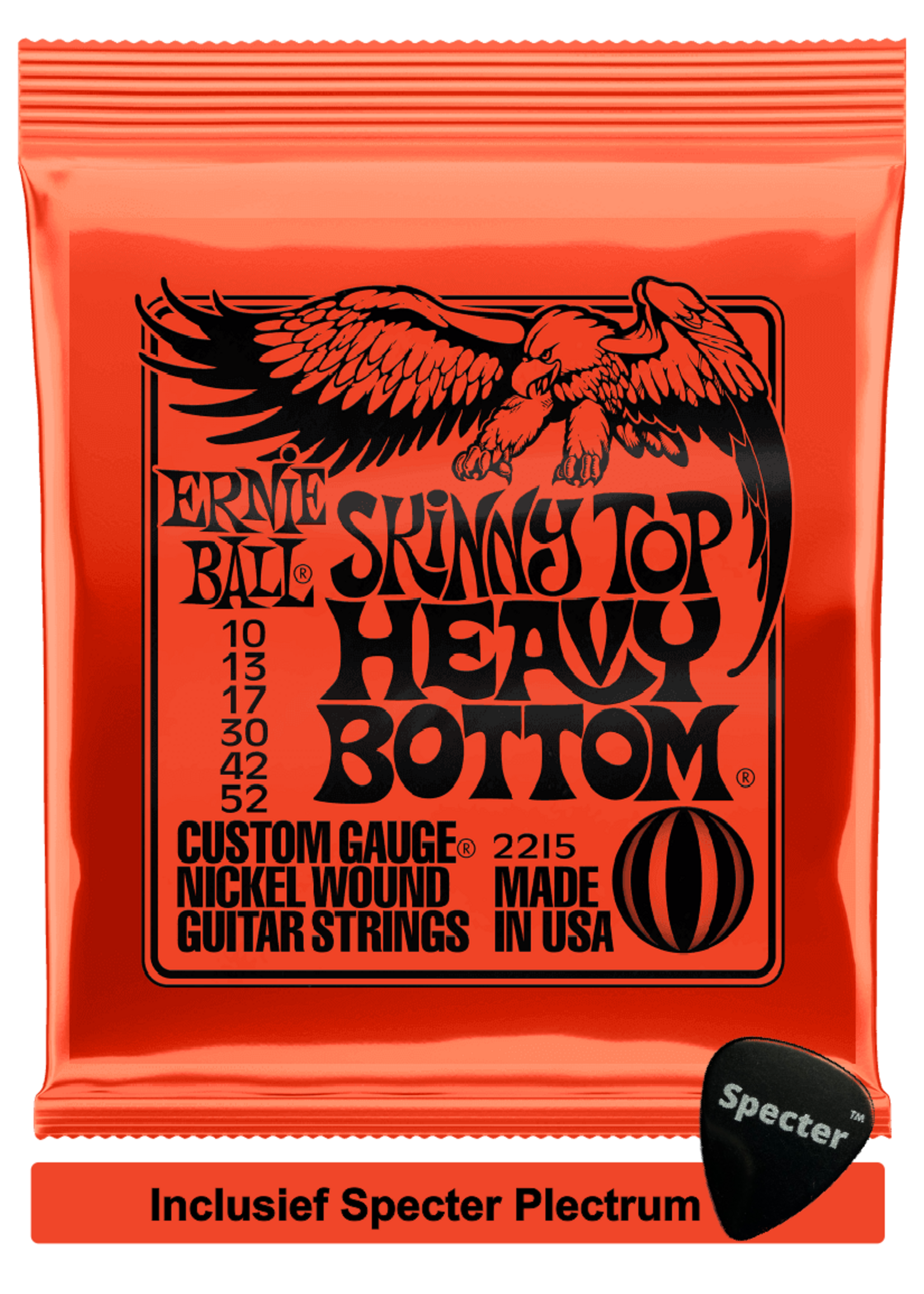 Ernie Ball Ernie Ball 2215 Skinny Top Heavy Bottom Snaren Elektrisch gitaarsnaren met Specter plectrum