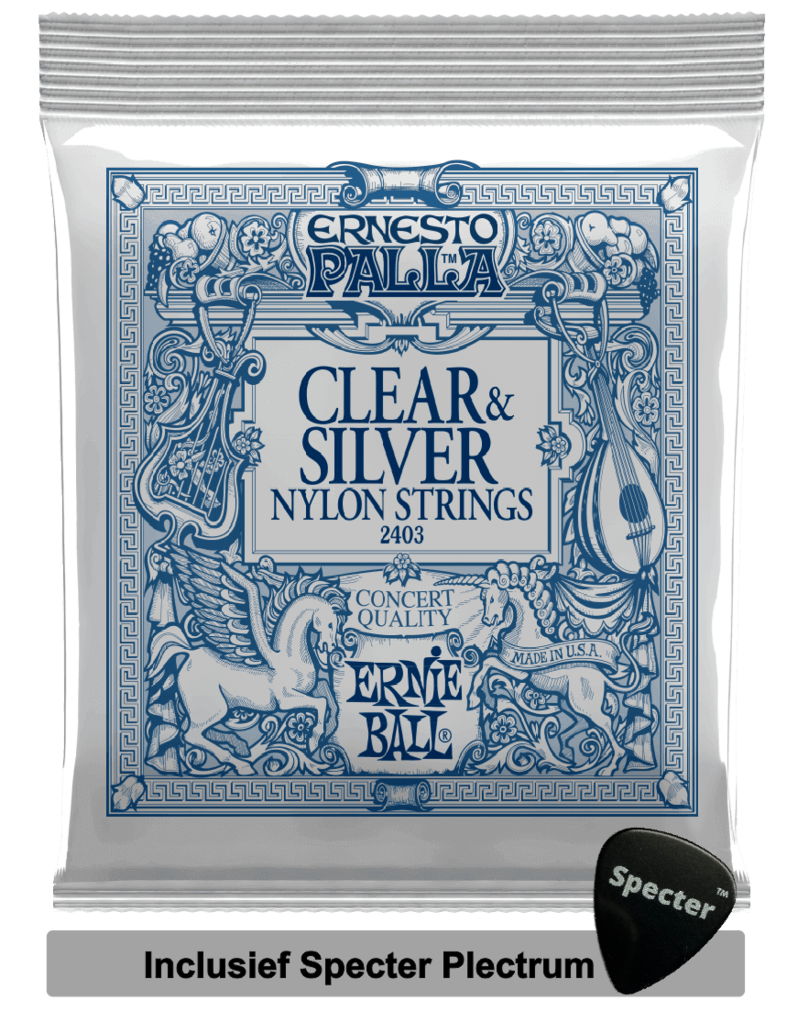 Ernie Ball Ernie Ball P02403 snaar voor muziekinstrumenten Gitaar Nylon Akoestisch 6 stuk(s) Met Specter Plectrum