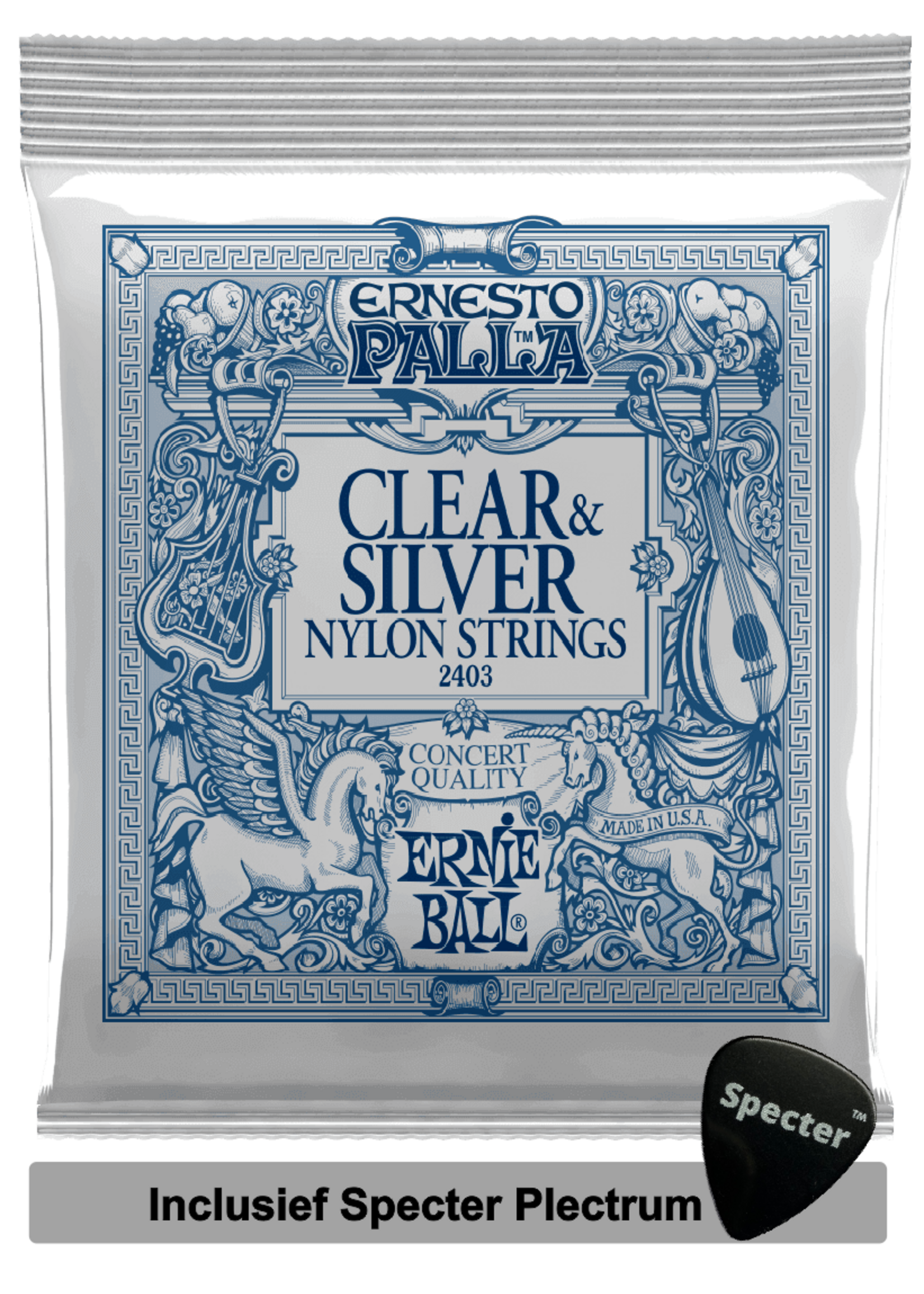 Ernie Ball Ernie Ball P02403 snaar voor muziekinstrumenten Gitaar Nylon Akoestisch 6 stuk(s) Met Specter Plectrum