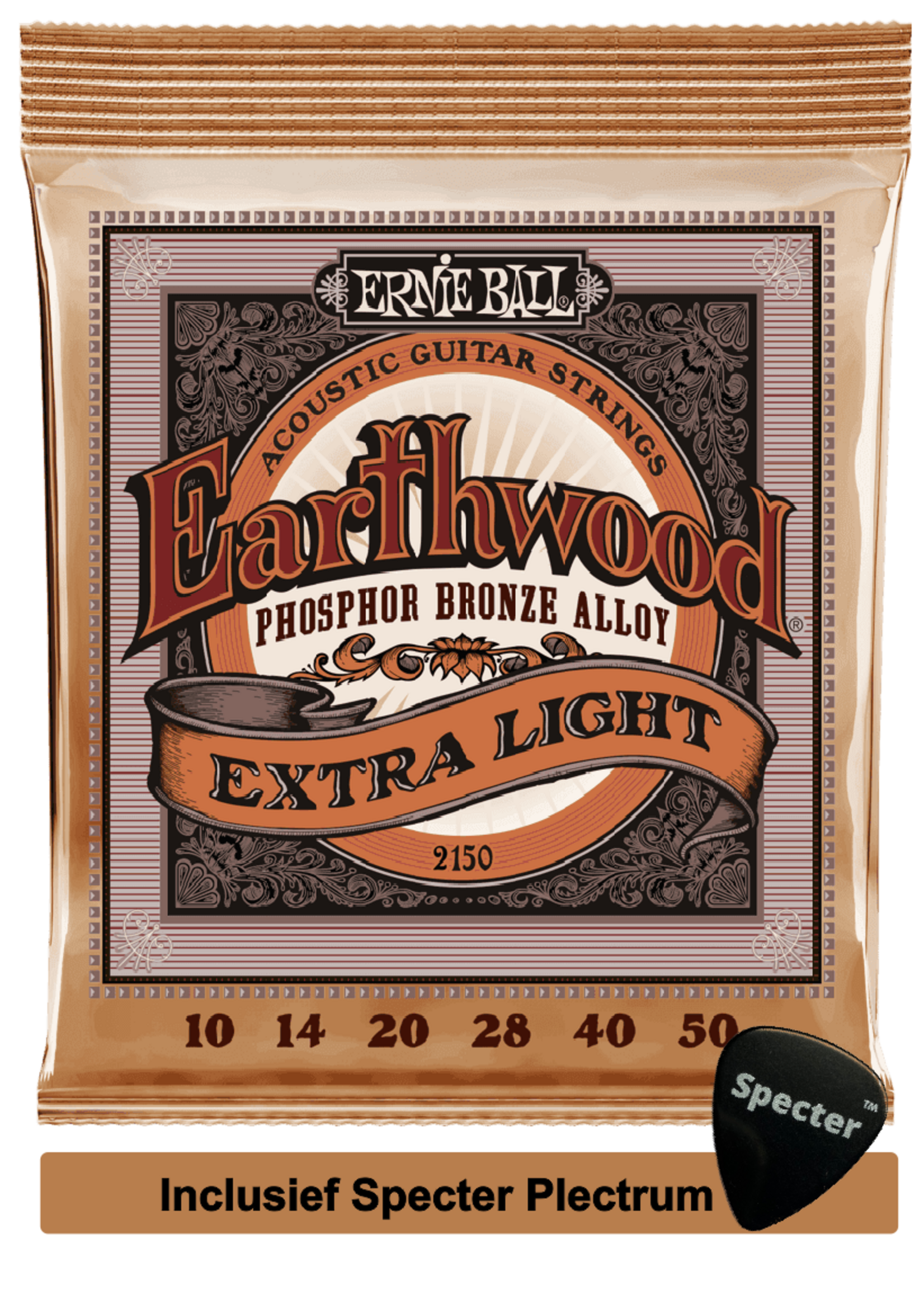 Ernie Ball Ernie Ball P02150 snaar voor muziekinstrumenten Gitaar Staal Akoestisch 6 stuk(s) Met Specter Plectrum
