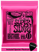 Ernie Ball Ernie Ball Super Slinky Electrisch 6stuk(s) Staal Gitaarsnaren met Specter Plectrum
