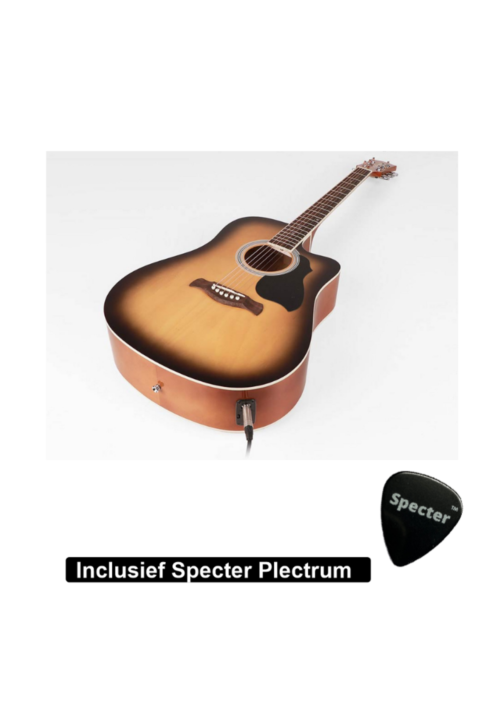 Richwood  Semi Akoestische Elektrische Gitaar Artist Series met Plectrum | Ingebouwde Tuner / Stemapparaat | Gitaar | Akoestisch | Elektrisch |Gitaar met accessoires