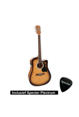 Richwood  Semi Akoestische Elektrische Gitaar Artist Series met Plectrum | Ingebouwde Tuner / Stemapparaat | Gitaar | Akoestisch | Elektrisch |Gitaar met accessoires