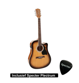 Richwood  Semi Akoestische Elektrische Gitaar Artist Series met Plectrum | Ingebouwde Tuner / Stemapparaat | Gitaar | Akoestisch | Elektrisch |Gitaar met accessoires