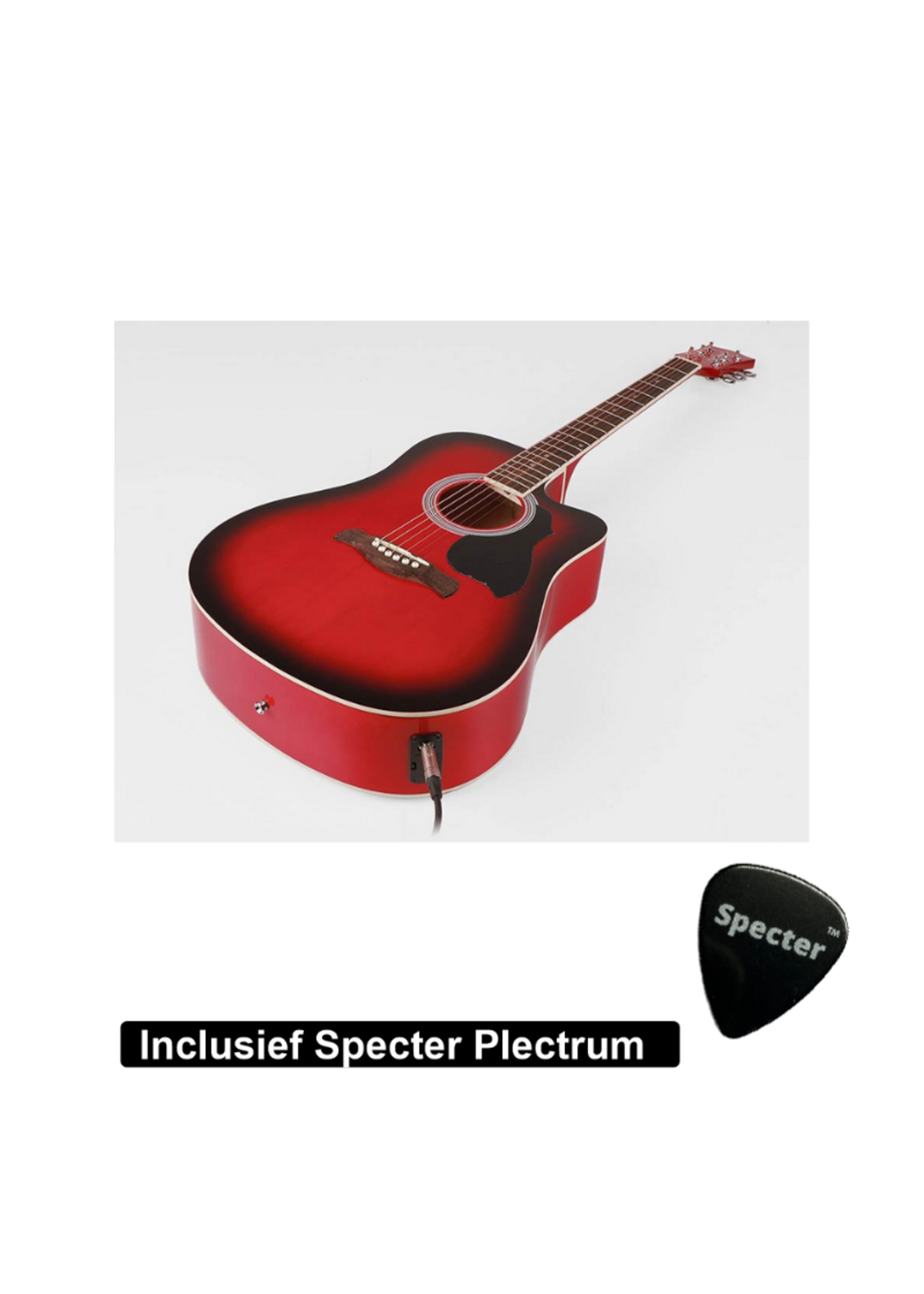 Richwood  Semi Akoestische Elektrische Gitaar Artist Series met Plectrum | Ingebouwde Tuner / Stemapparaat | Gitaar | Akoestisch | Elektrisch |Gitaar met accessoires