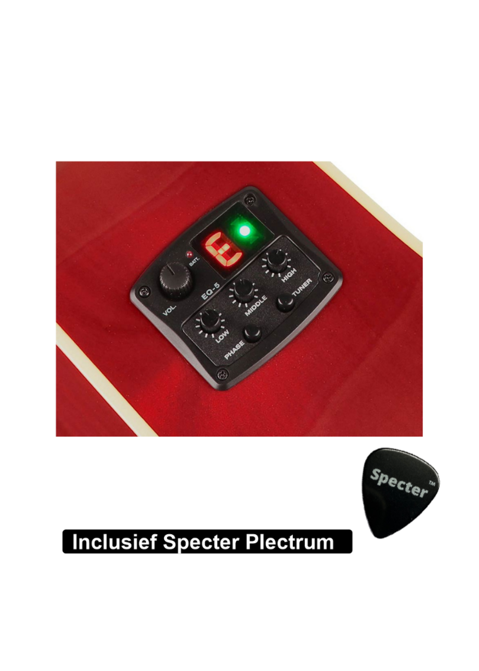 Richwood  Semi Akoestische Elektrische Gitaar Artist Series met Plectrum | Ingebouwde Tuner / Stemapparaat | Gitaar | Akoestisch | Elektrisch |Gitaar met accessoires