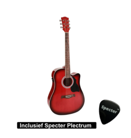 Richwood  Semi Akoestische Elektrische Gitaar Artist Series met Plectrum | Ingebouwde Tuner / Stemapparaat | Gitaar | Akoestisch | Elektrisch |Gitaar met accessoires