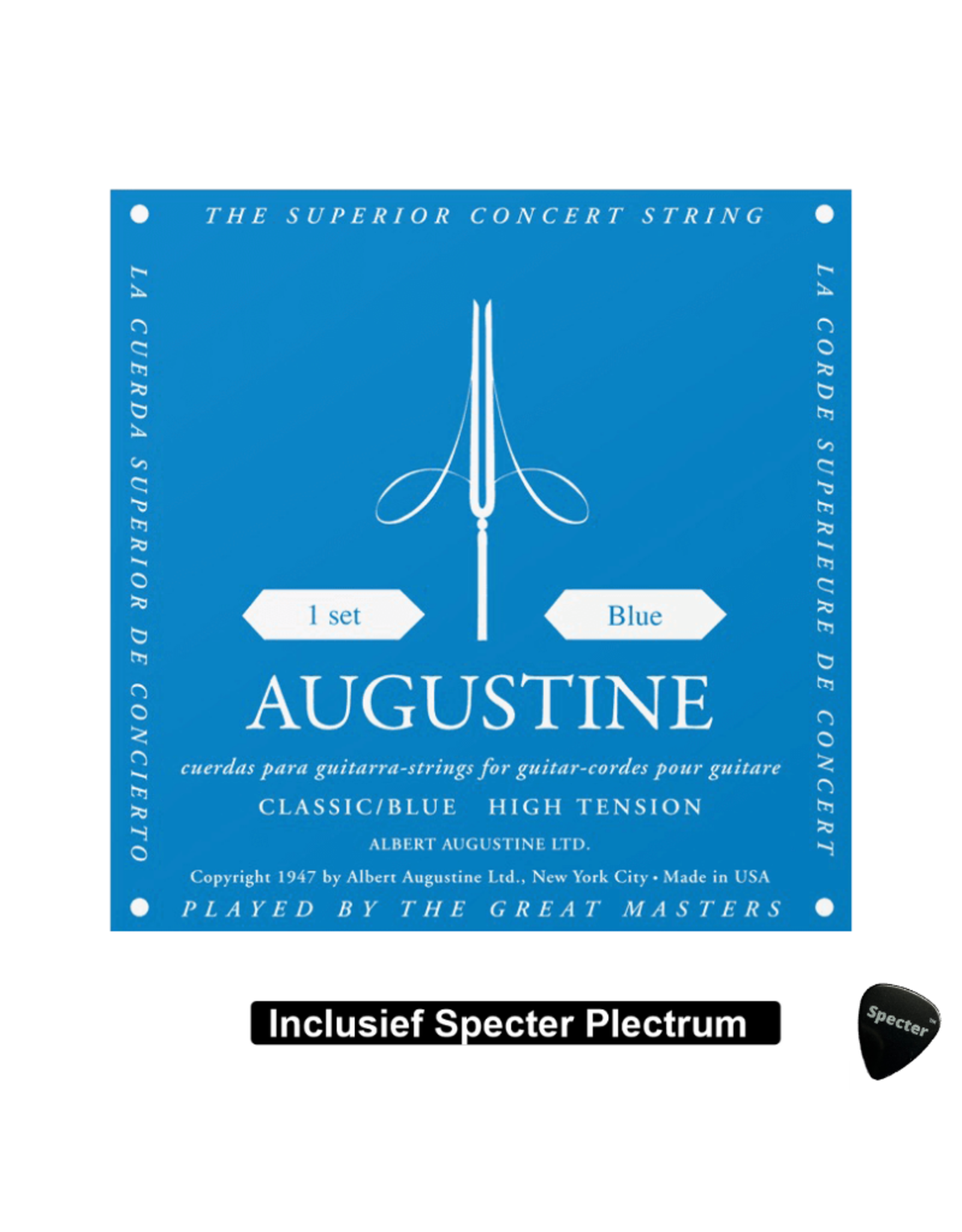 augustine Augustine - AU-BLU Snaren voor klassieke gitaar Met Plectrum | Snarenset | Klassieke gitaar