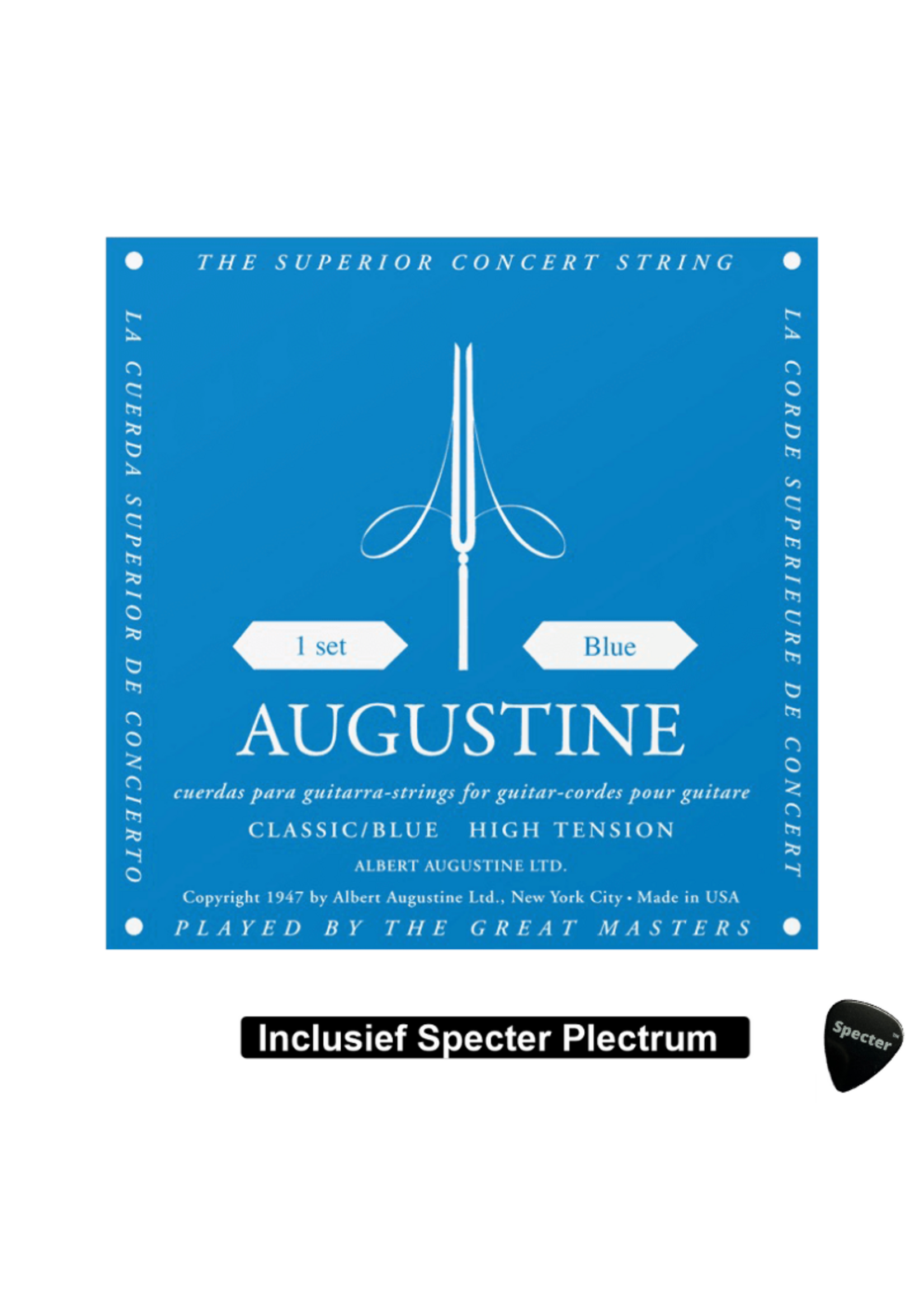 augustine Augustine - AU-BLU Snaren voor klassieke gitaar Met Plectrum | Snarenset | Klassieke gitaar