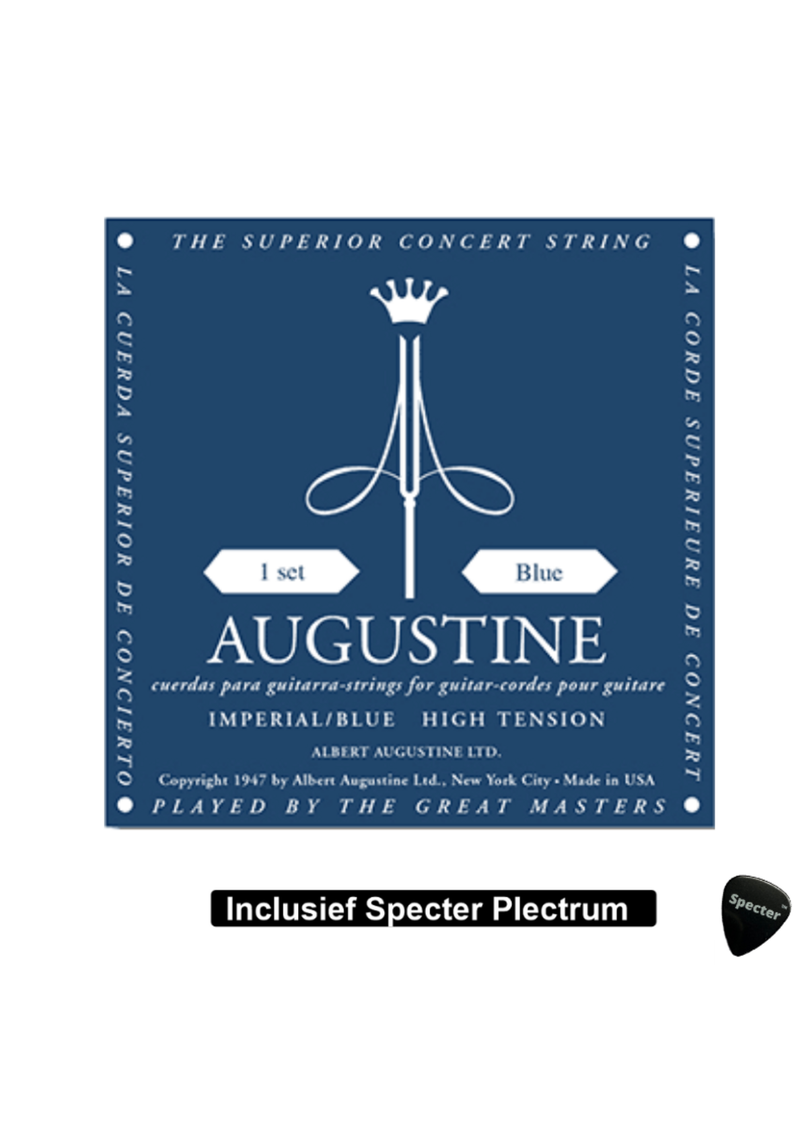 augustine Augustine - AU-BLU Concert Snaren voor klassieke gitaar Met Plectrum | Snarenset | Klassieke gitaar