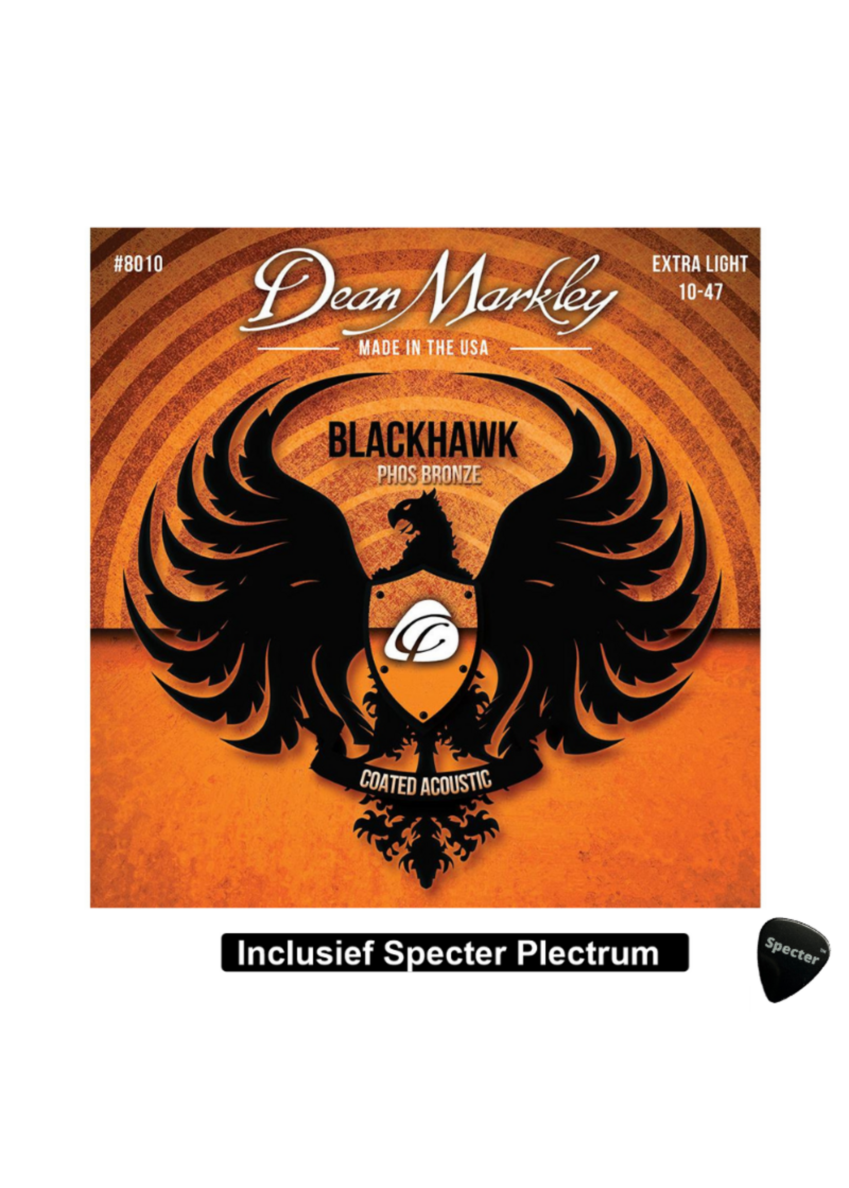dean markley Dean Markley Blackhawk Akoestische gitaarsnaren Extra Light met Plectrum | Snarenset | Akoestisch