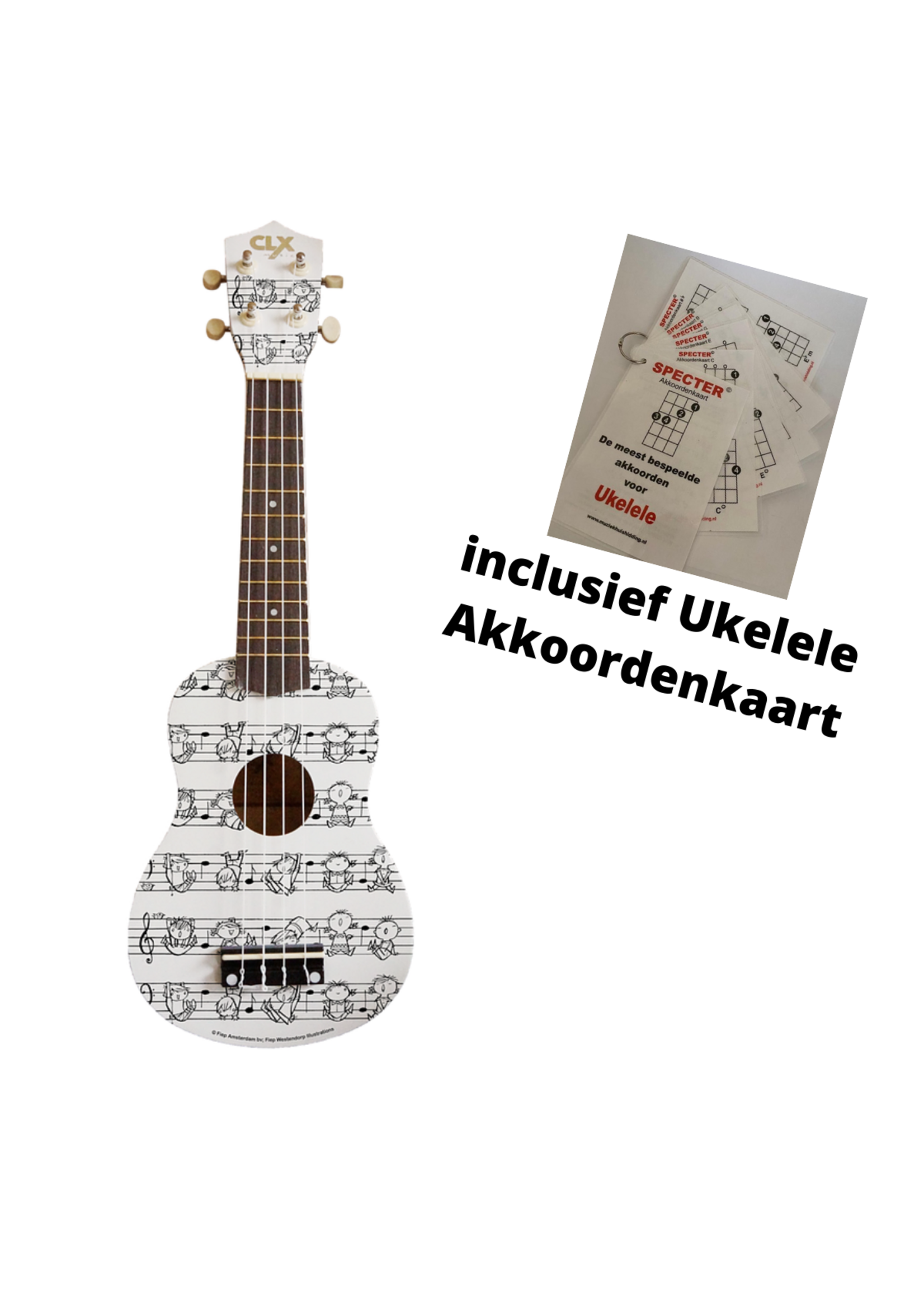 Nootjes Ukelele Met Handige Akkoordenkaart