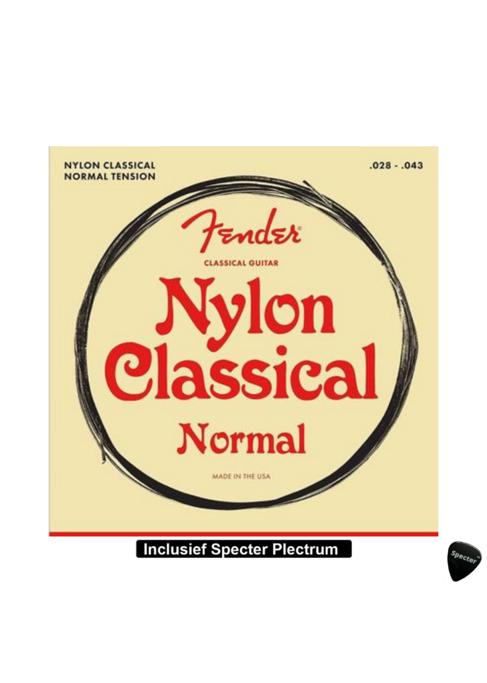 Fender Fender Nylon Snarenset voor de Klassieke Gitaar Met Plectrum