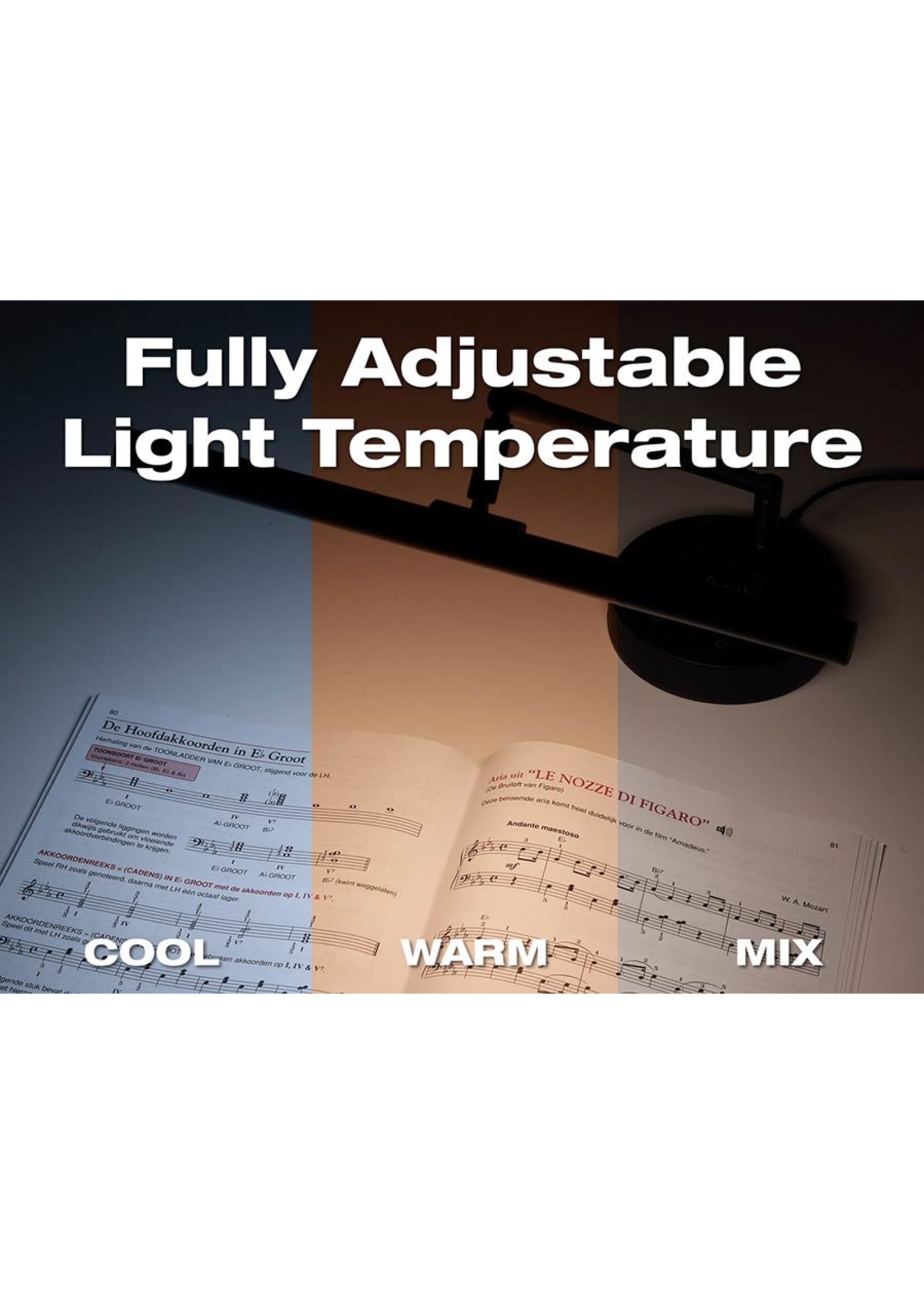 Specter Specter Piano Led Leeslamp Met Draadloze Oplader En USB Aansluiting | Boeklampje - Dimbaar - Leeslampje