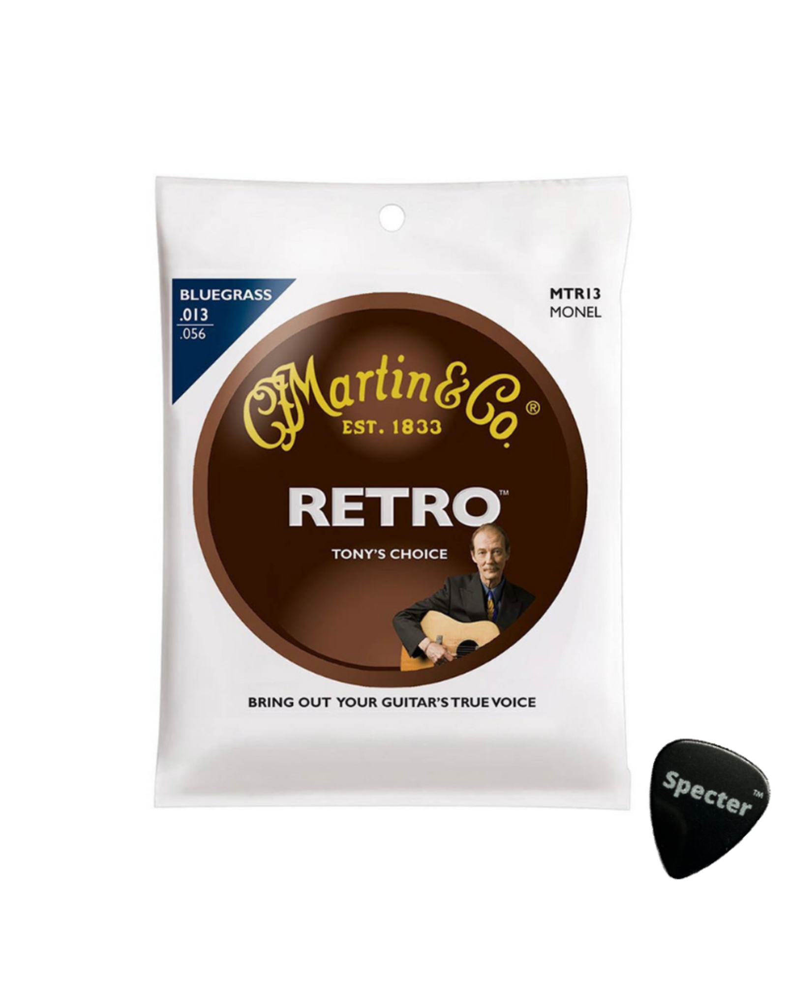 Martin & Co MTR13 |Martin Retro Acoustic snarenset akoestisch Tony Rice Signature met Specter Plectrum