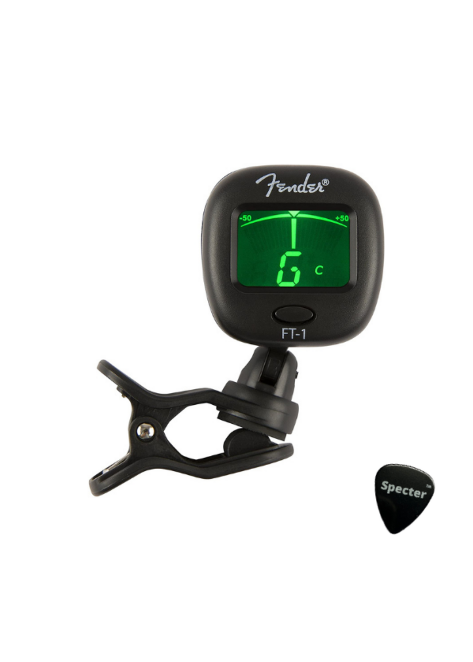 Fender Fender Stemapparaat Chromatische Clip On Tuner FT-1 Met Specter plectrum - Gitaar - Bas - Viool - Ukelele - Chromatisch