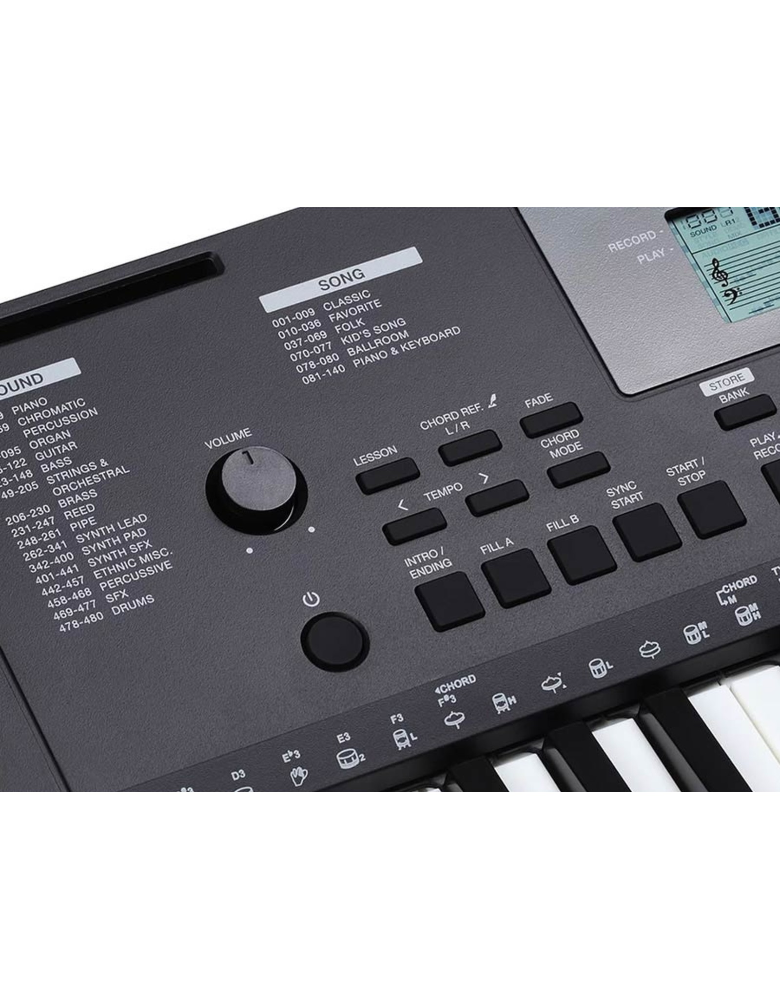 Medeli  Medeli Keyboard |  Millenium Serie IK100 | Met Specter Akkoordenkaart