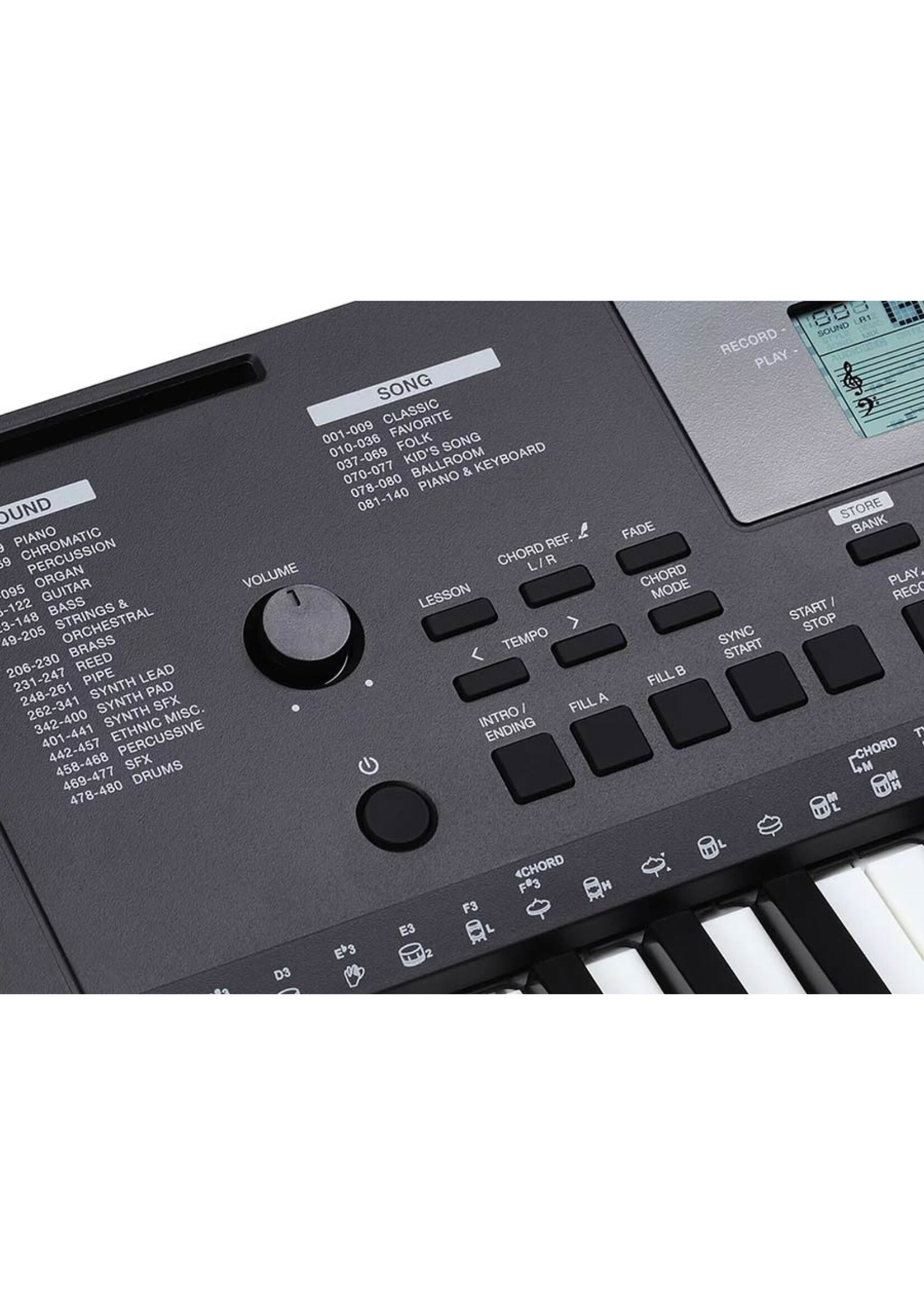 Medeli  Medeli Keyboard |  Millenium Serie IK100 | Met Specter Akkoordenkaart