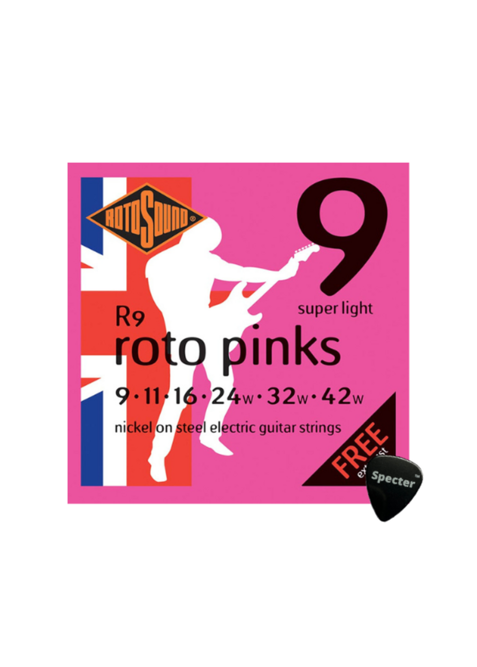 rotosound Rotosound Snarenset Elektrische Gitaar Met Specter Plectrum - 009 - 042 Set - Gitaar Snaren