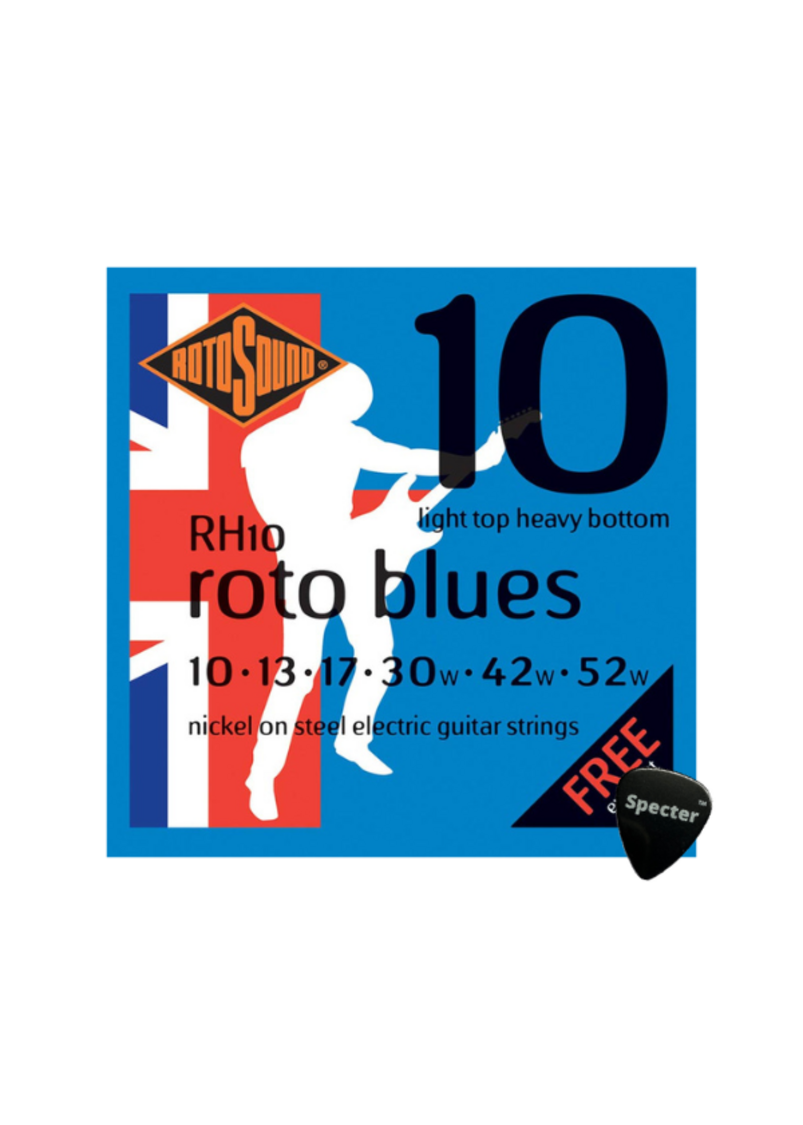 rotosound Rotosound Snarenset Elektrische Gitaar Met Specter Plectrum - 010 - 052 Set - Gitaar Snaren