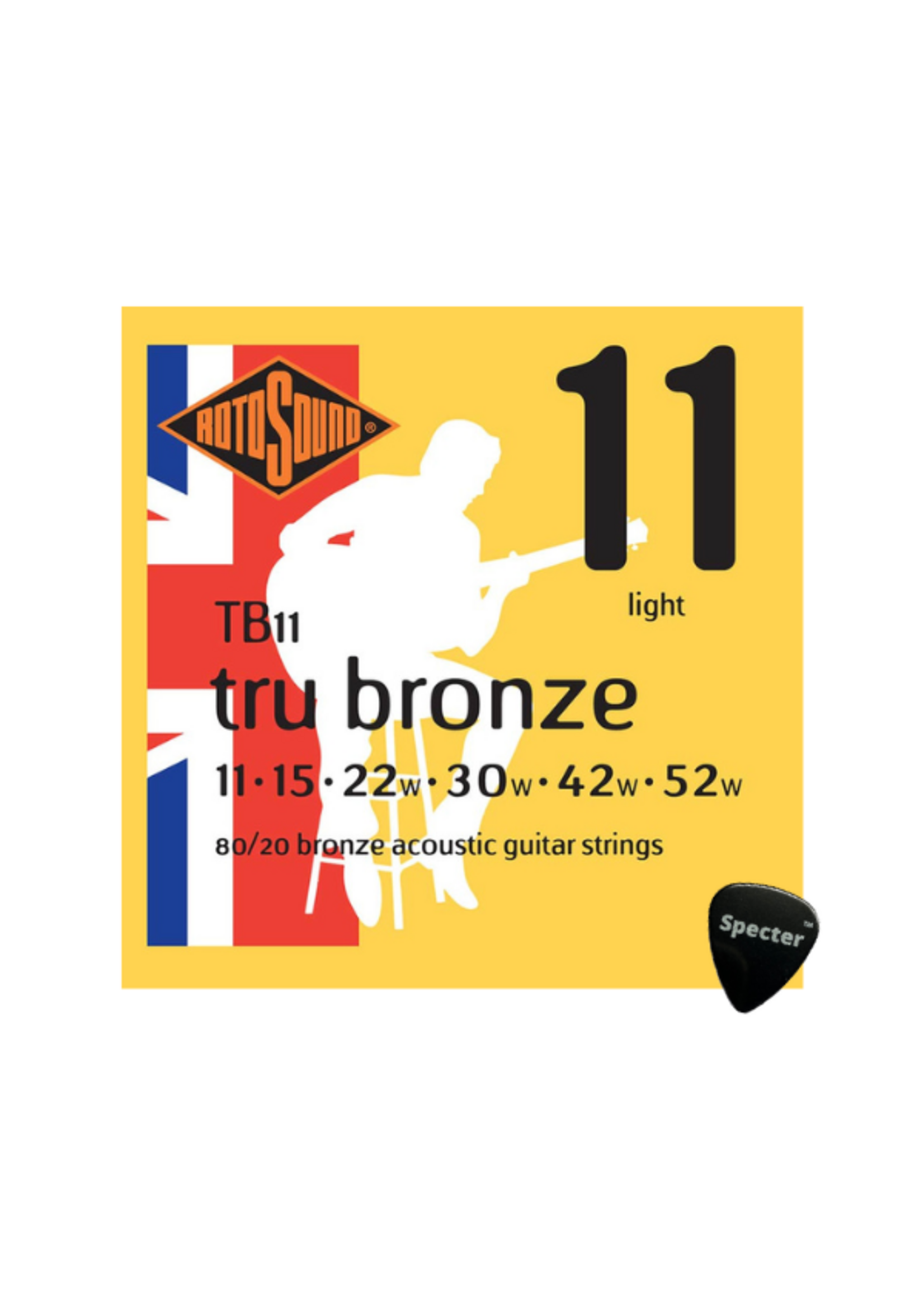 rotosound Rotosound Snarenset Akoestische Gitaar Met Specter Plectrum - 011 - 052 Set - Gitaar Snaren