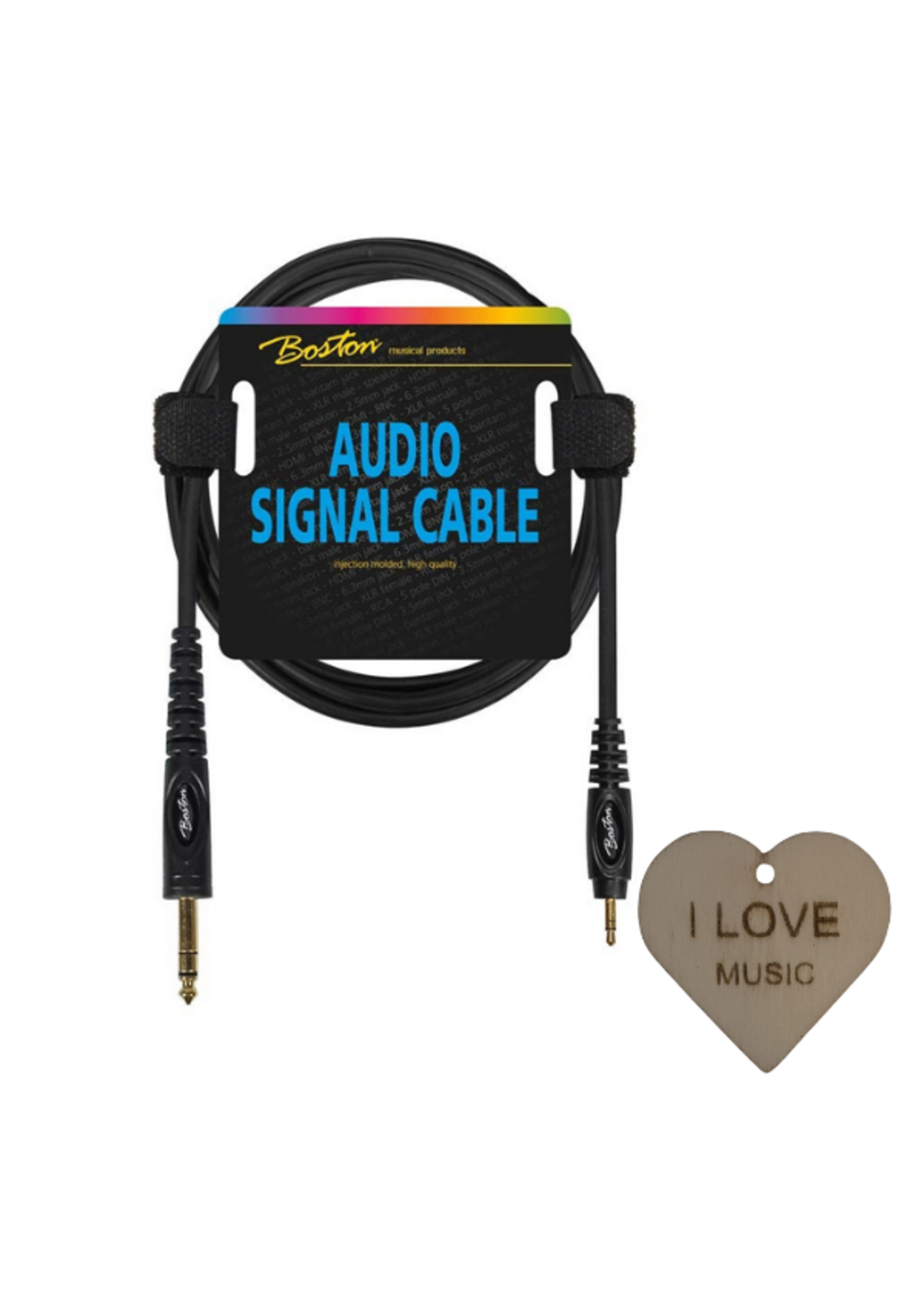 Boston  Boston audio signaalkabel - Grote Jack naar Mini Jack Stereo Met Specter Sleutelhanger