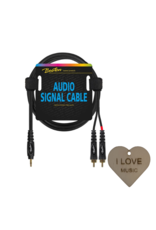 Boston  Boston audio signaalkabel - 2x Tulp RCA Naar Mini Jack 3.5mm Met Specter Sleutelhanger - 6m