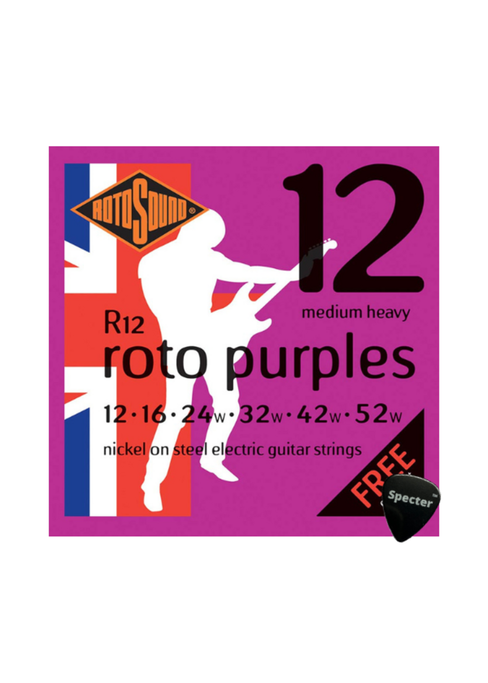 rotosound Rotosound Snarenset Elektrische Gitaar Met Specter Plectrum - 012 - 052 Set - Gitaar Snaren