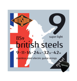 rotosound Rotosound British Steel Snarenset Elektrische Gitaar Met Specter Plectrum - 009 - 042 Set - Gitaar Snaren