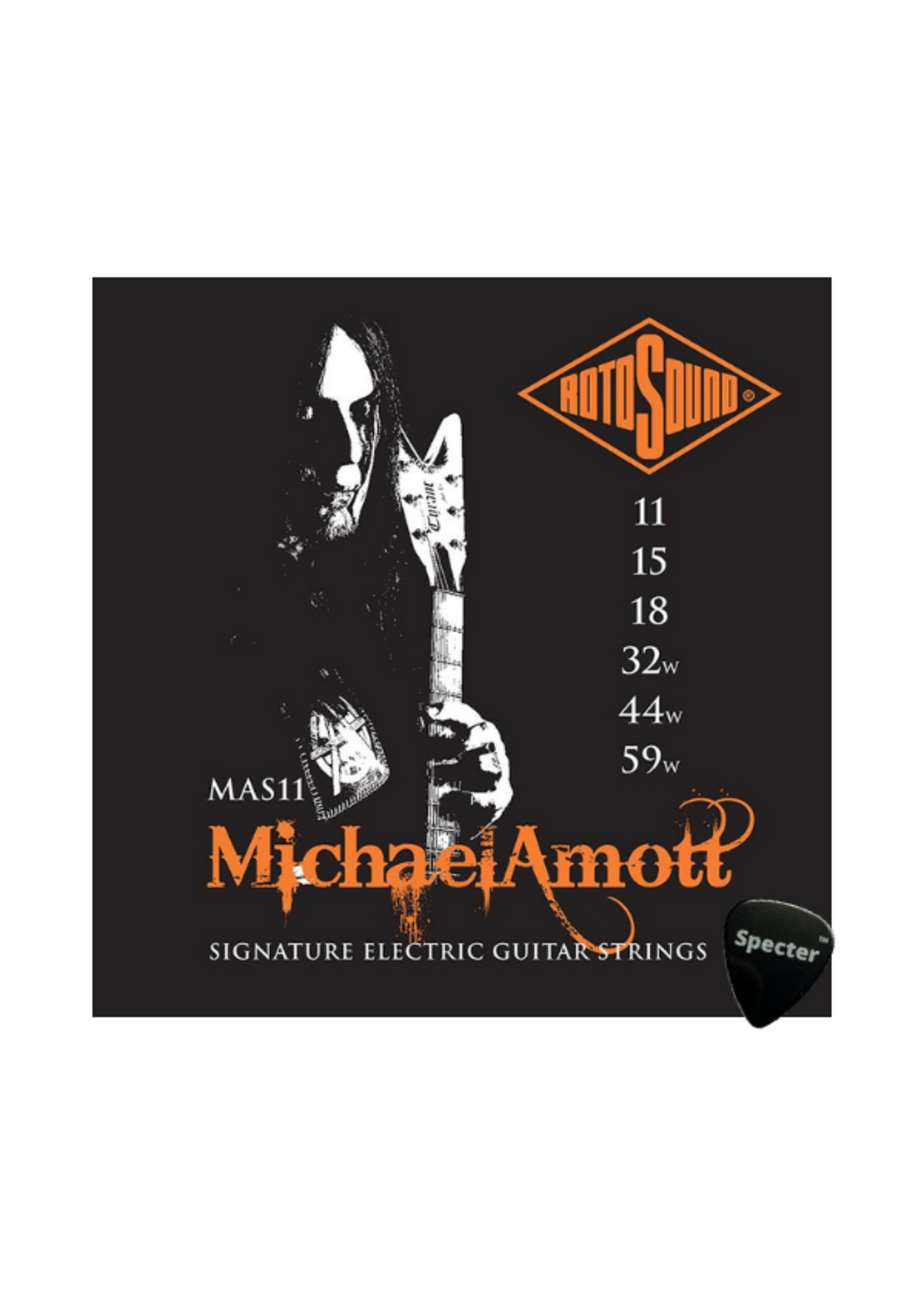 rotosound Rotosound Snarenset Elektrische Gitaar Met Specter Plectrum - 011 - 059 Set - Gitaar Snaren - Michael Amott Signature set