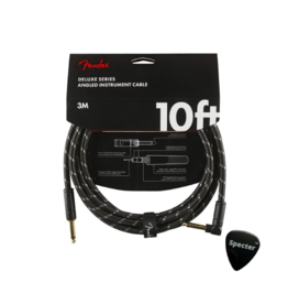 Fender Fender Deluxe Series Gitaar Kabel met Specter Plectrum 3Meter Haakse plug