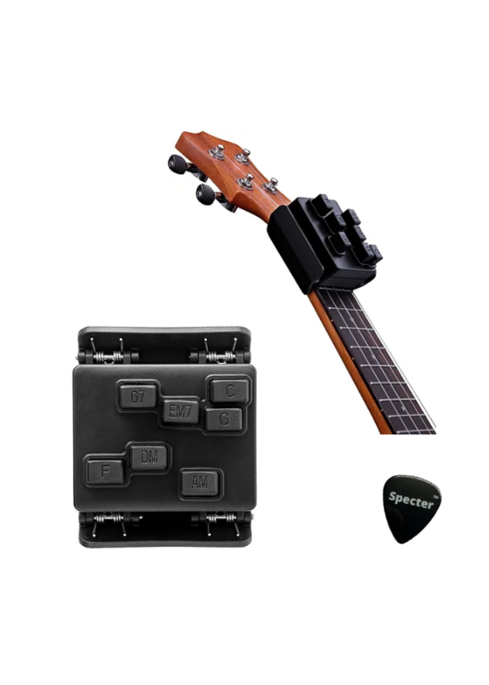 Specter Ukelele Buddy | Gemakkelijk ukelele spelen zonder les | Ukelele Hulpmiddel Met Specter Plectrum