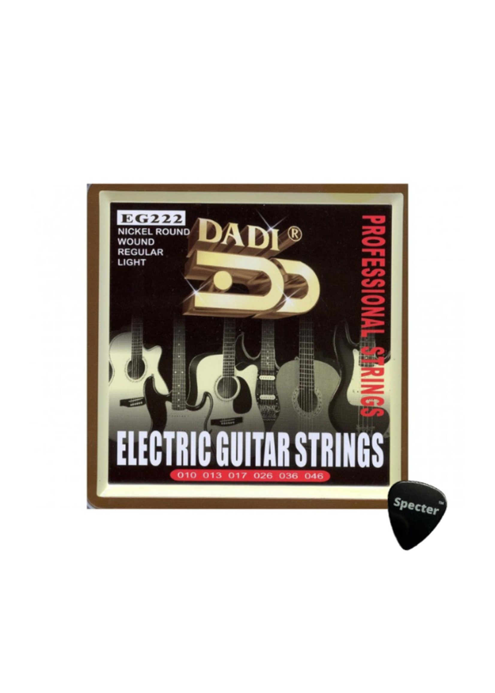 dadi Dadi Gitaarsnaren voor Elektrische gitaar | 010-046 |  Light | Met Specter Plectrum