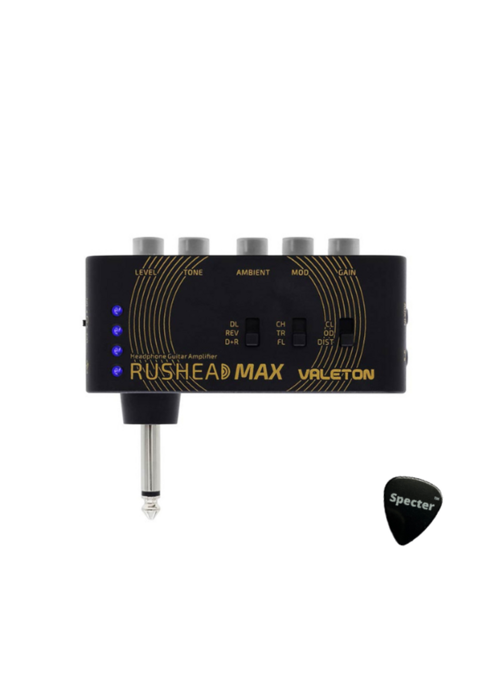 Valeton Rushhead Valeton - Hoofdtelefoon Gitaar Versterker - Met Aux in - Elektrische gitaar zonder versterker