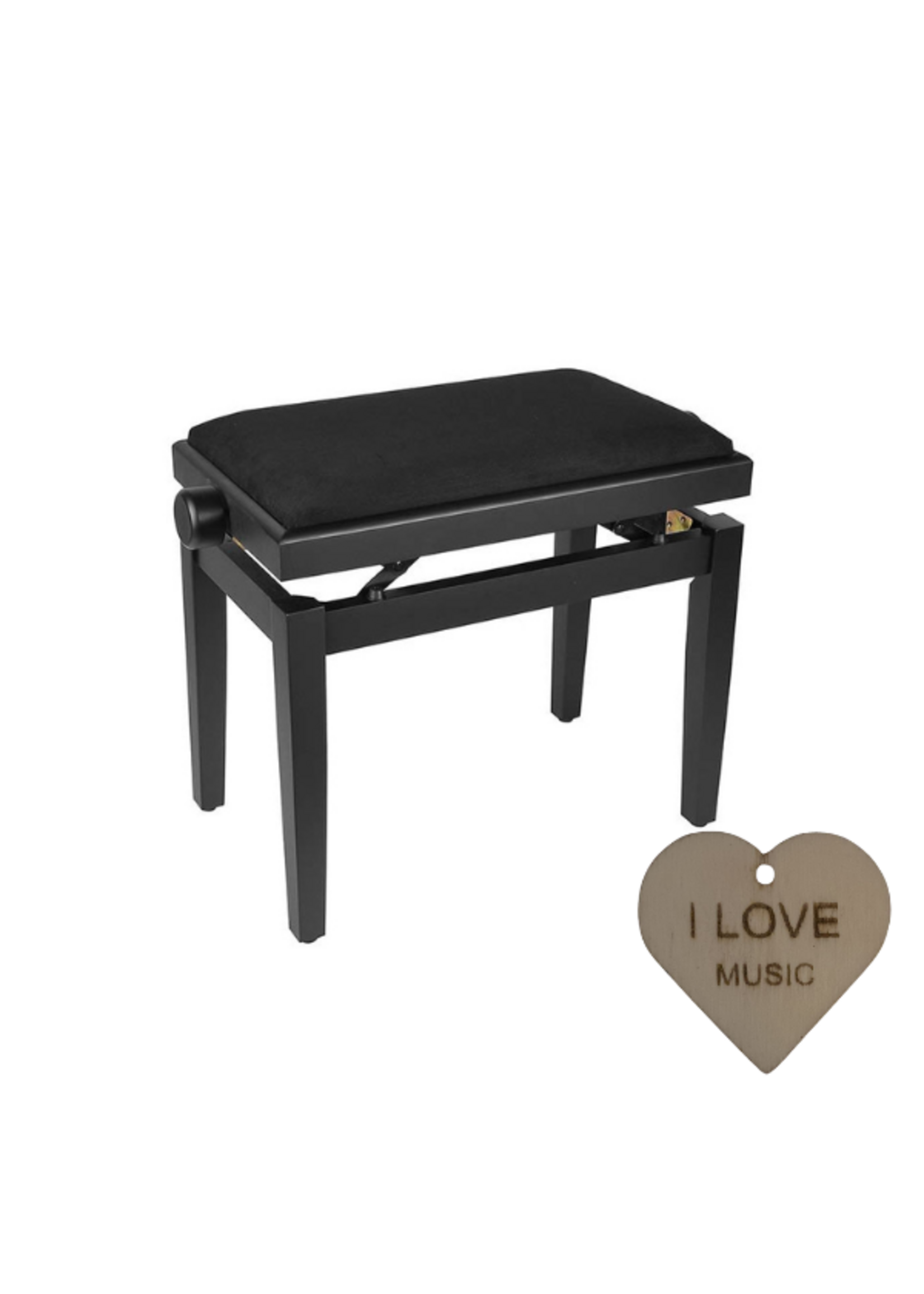 boston Boston Klassieke Pianokruk | Verstelbare Zitting | Met Specter Sleutelhanger | Pianobank