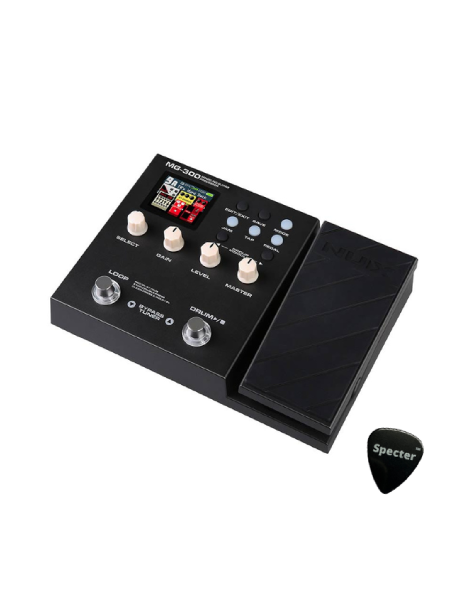 NUX NUX MG-300 Multi-Effects Gitaar Multi Effect Pedaal - Versterker Modelling - Looper - Drum Machine - Met Specter Plectrum