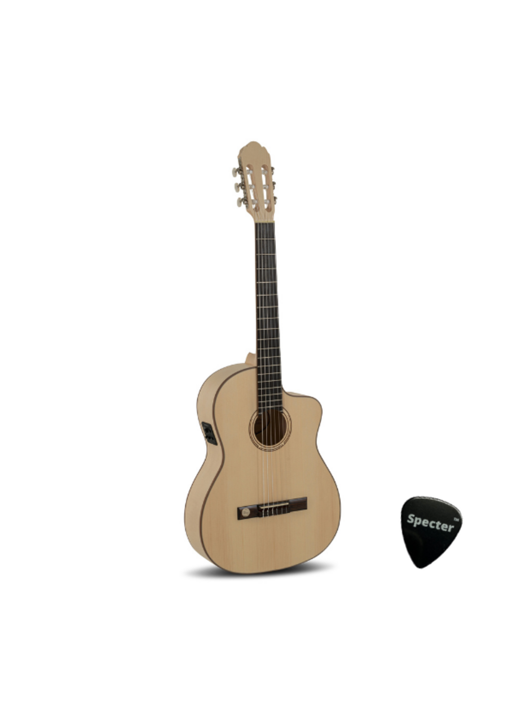 gewa GEWA Semi-Akoestische klassieke gitaar Pro Natura Silver Samba | Met Specter Plectrum