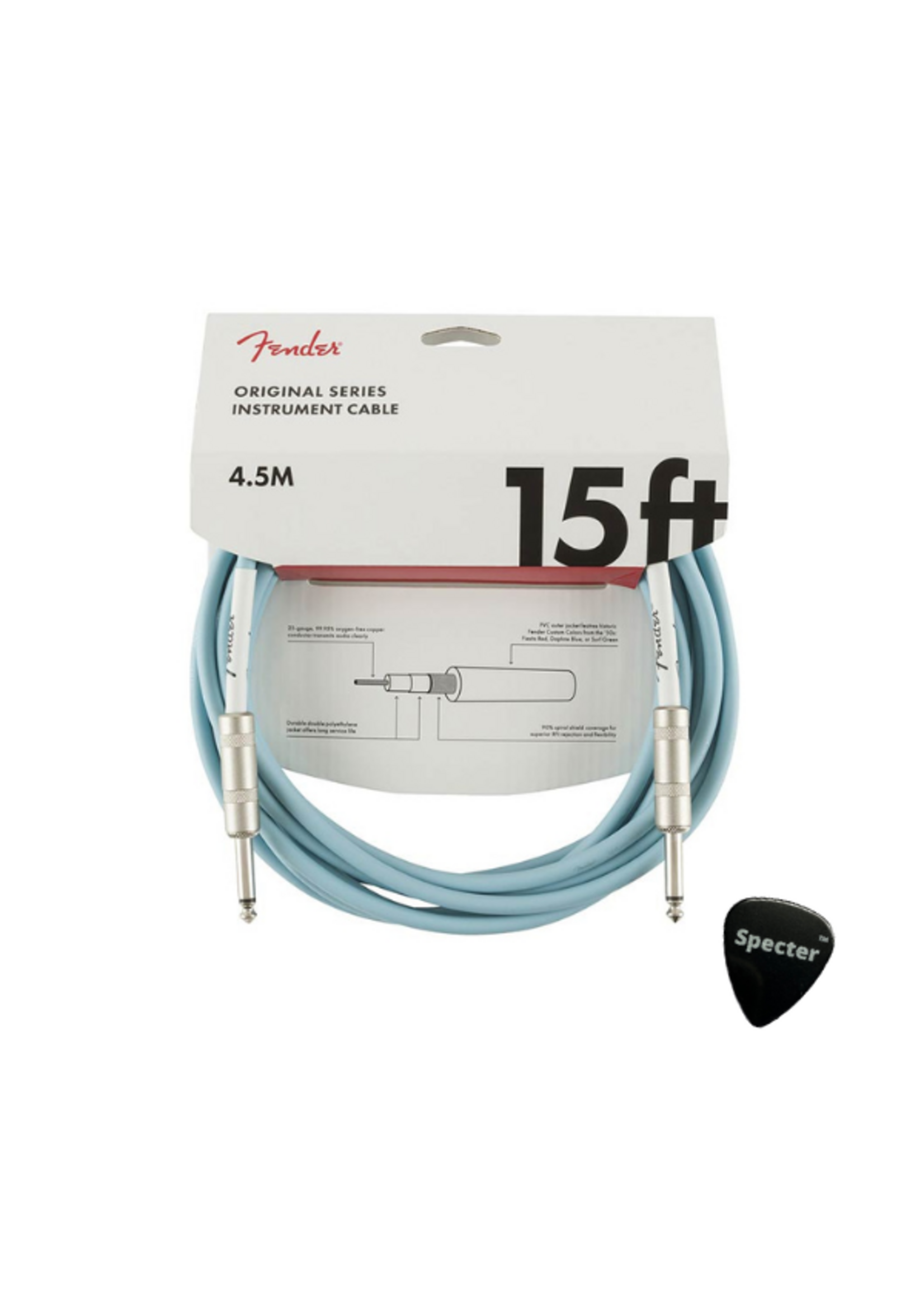 Fender Fender Original Series Gitaar Kabel | 4.5M | Met Specter Plectrum