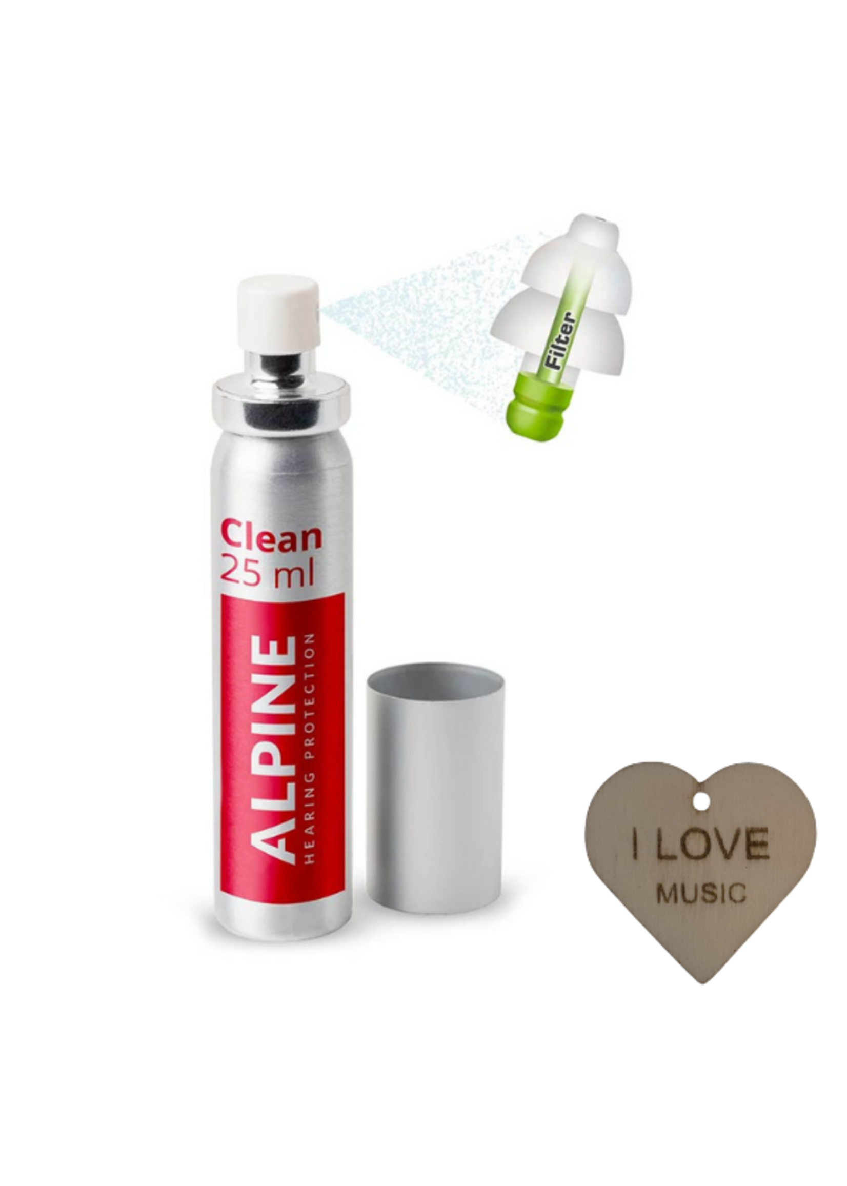 Alpine Oordoppen Reiniger - 25ML - Houd je Oordoppen Fris en Schoon - Met Specter Sleutelhanger