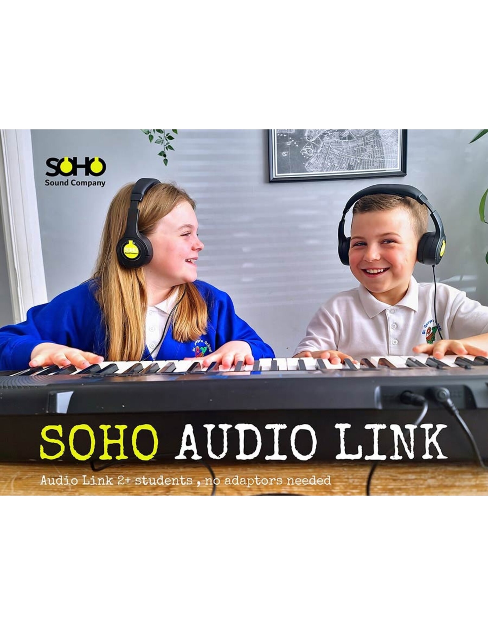 SOHO SOHO Educational Audio Link Hoofdtelefoon- Connect gemakkelijk meerdere hoofdtelefoons - Met Specter Sleutelhanger