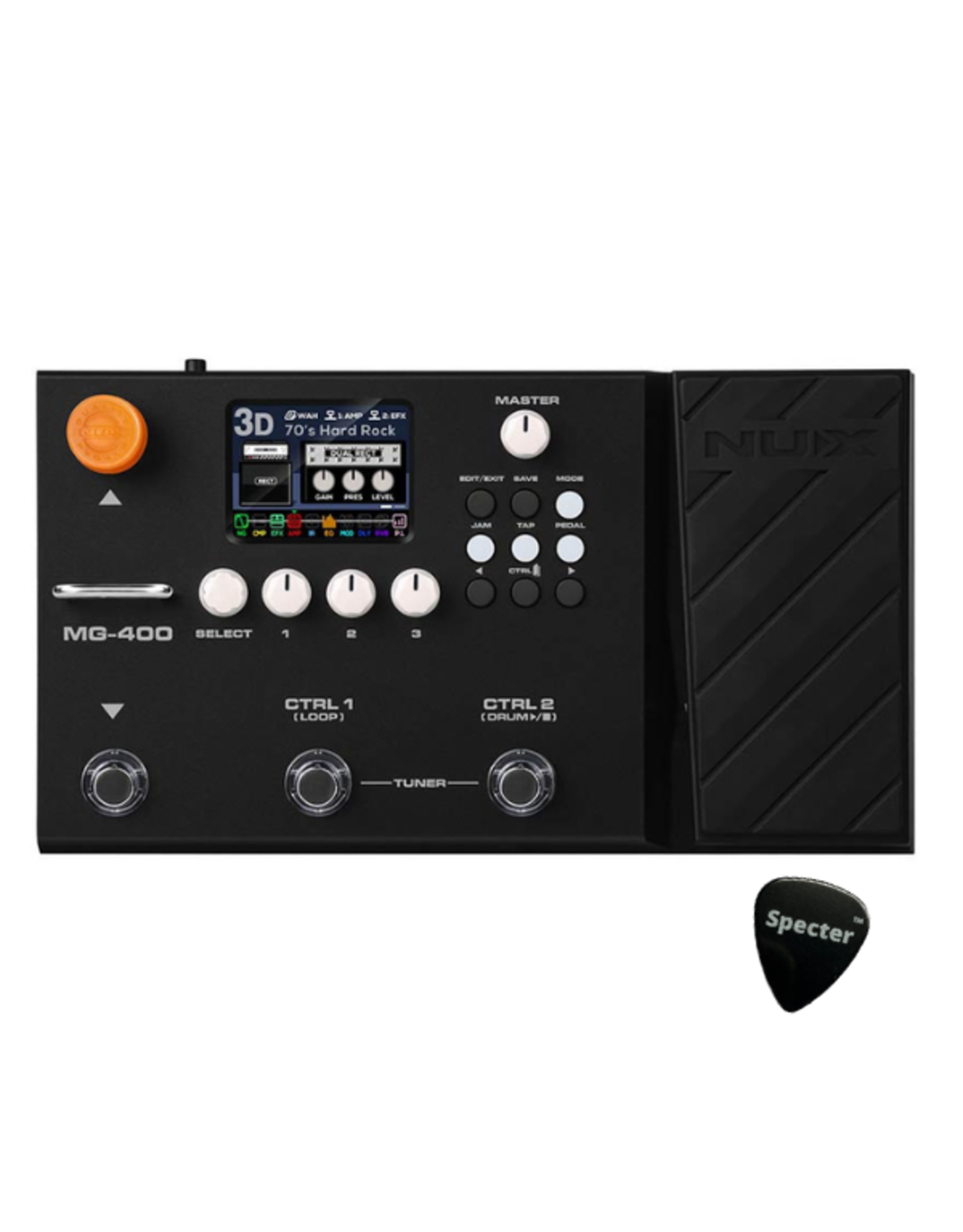 NUX MG-400 | NUX Multi-Effects gitaar/basversterkermodeller en multi-effect met USB-opname-interface Met Specter Plectrum