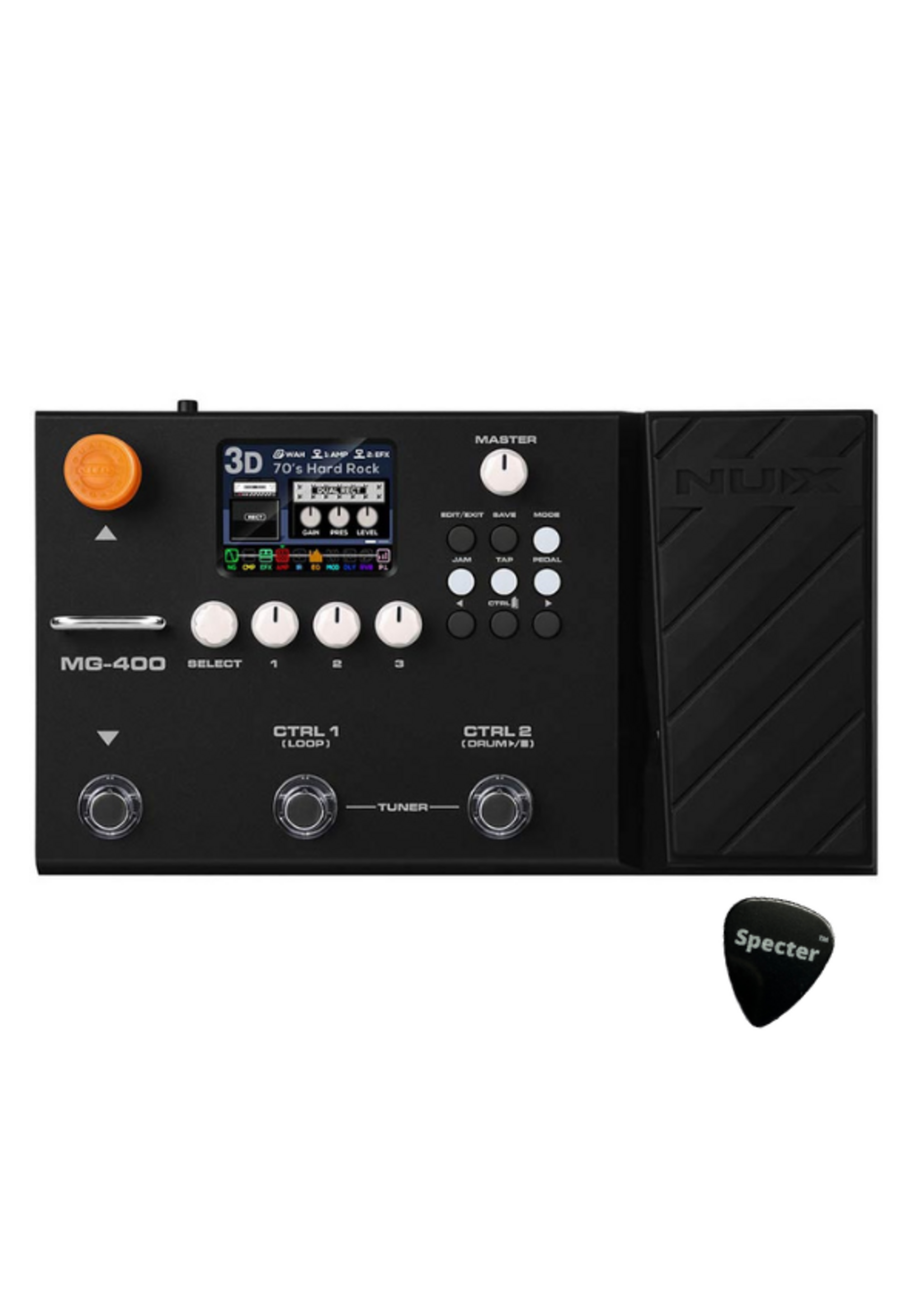 NUX MG-400 | NUX Multi-Effects gitaar/basversterkermodeller en multi-effect met USB-opname-interface Met Specter Plectrum