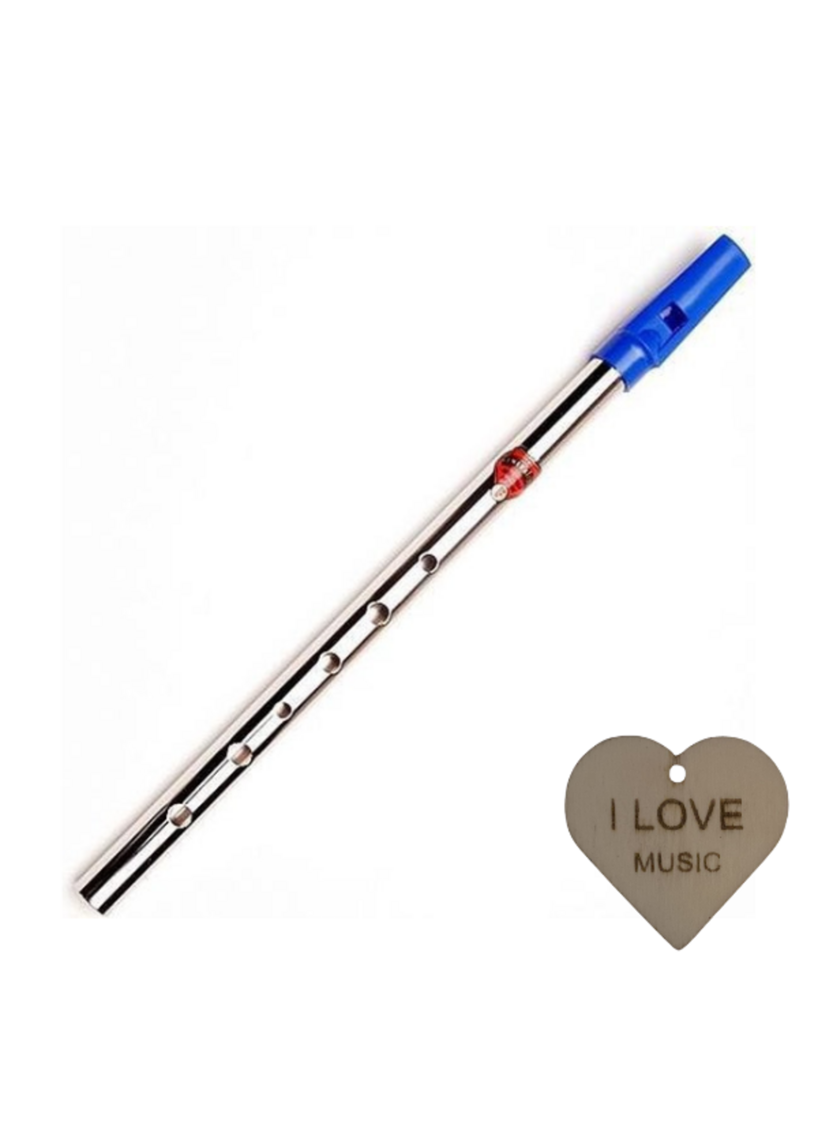 Generation flageolet | D stemming, messing |Fluit| fluiten |blaasinstrument | tin whistles | Met Specter Sleutelhanger