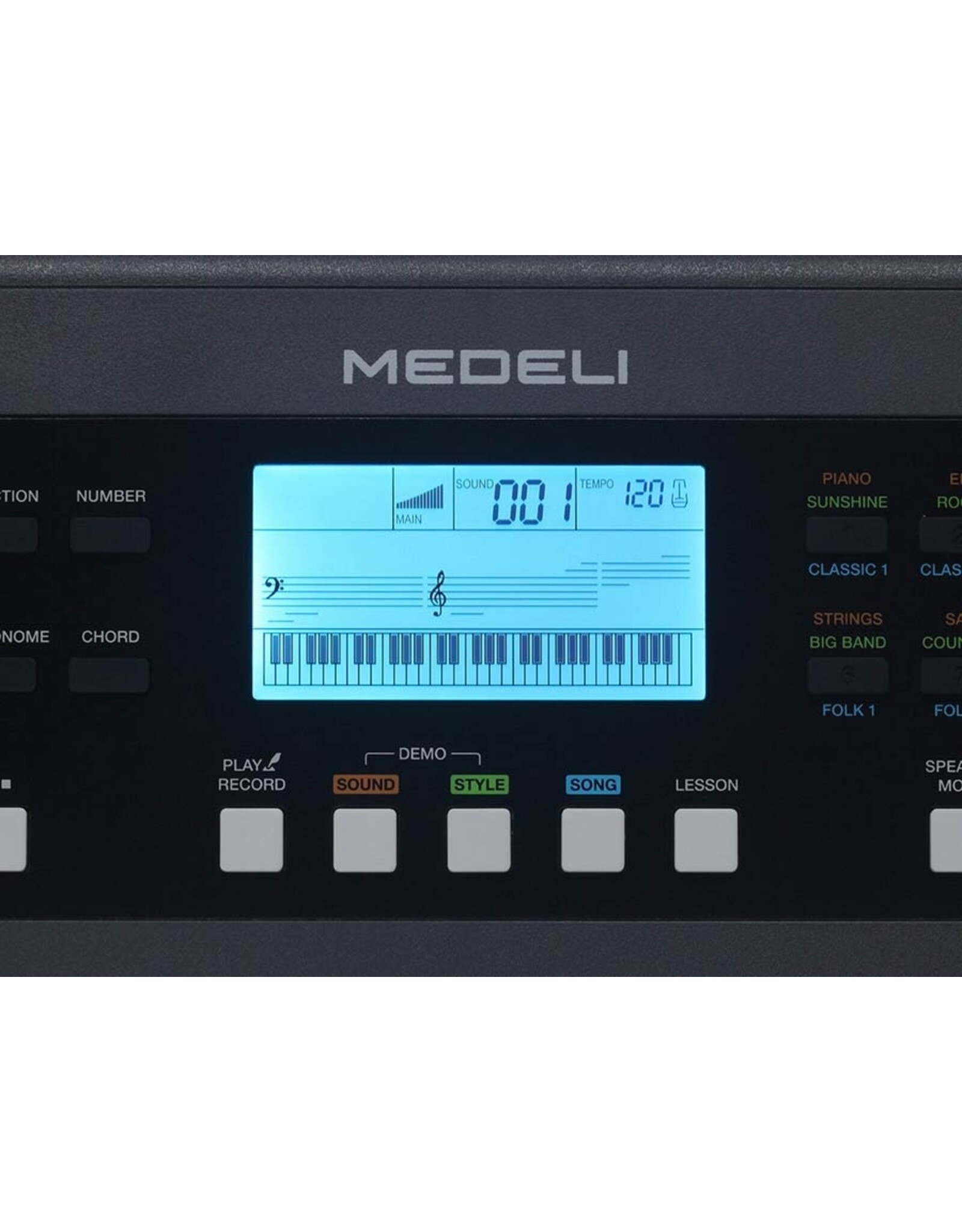 Medeli Medeli Nebula Series Elementary Keyboard - Met Specter Akkoordenkaart