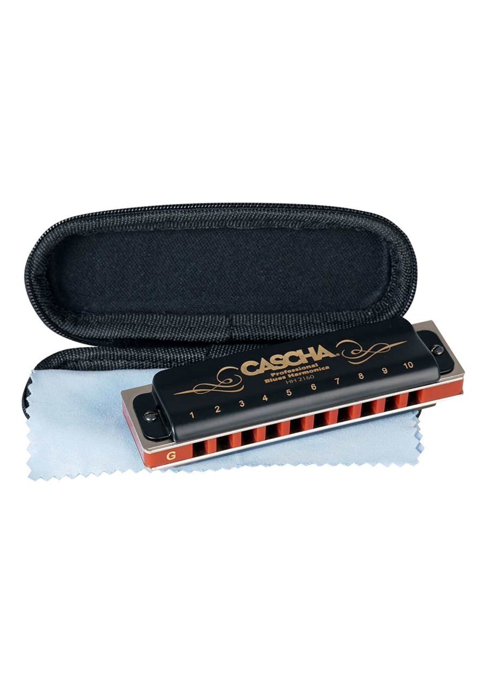 Cascha Cascha Blues Professionele Mondharmonica Voor Volwassenen In Toonsoort G Met Specter Polish doek