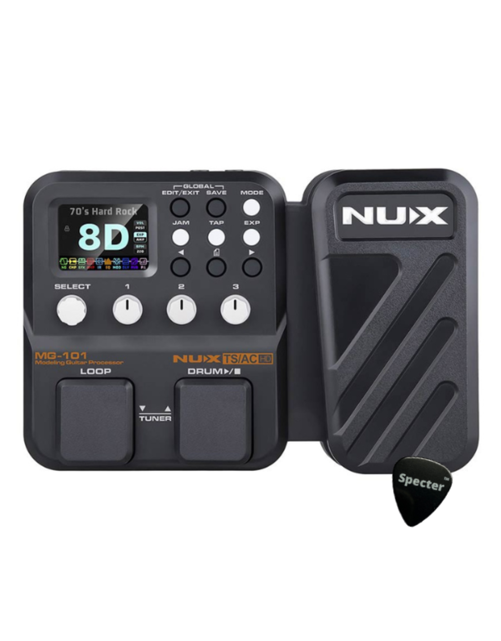 specter NUX Gitaar multi effectpedaal met drum machine en looper incl Specter Plectrum