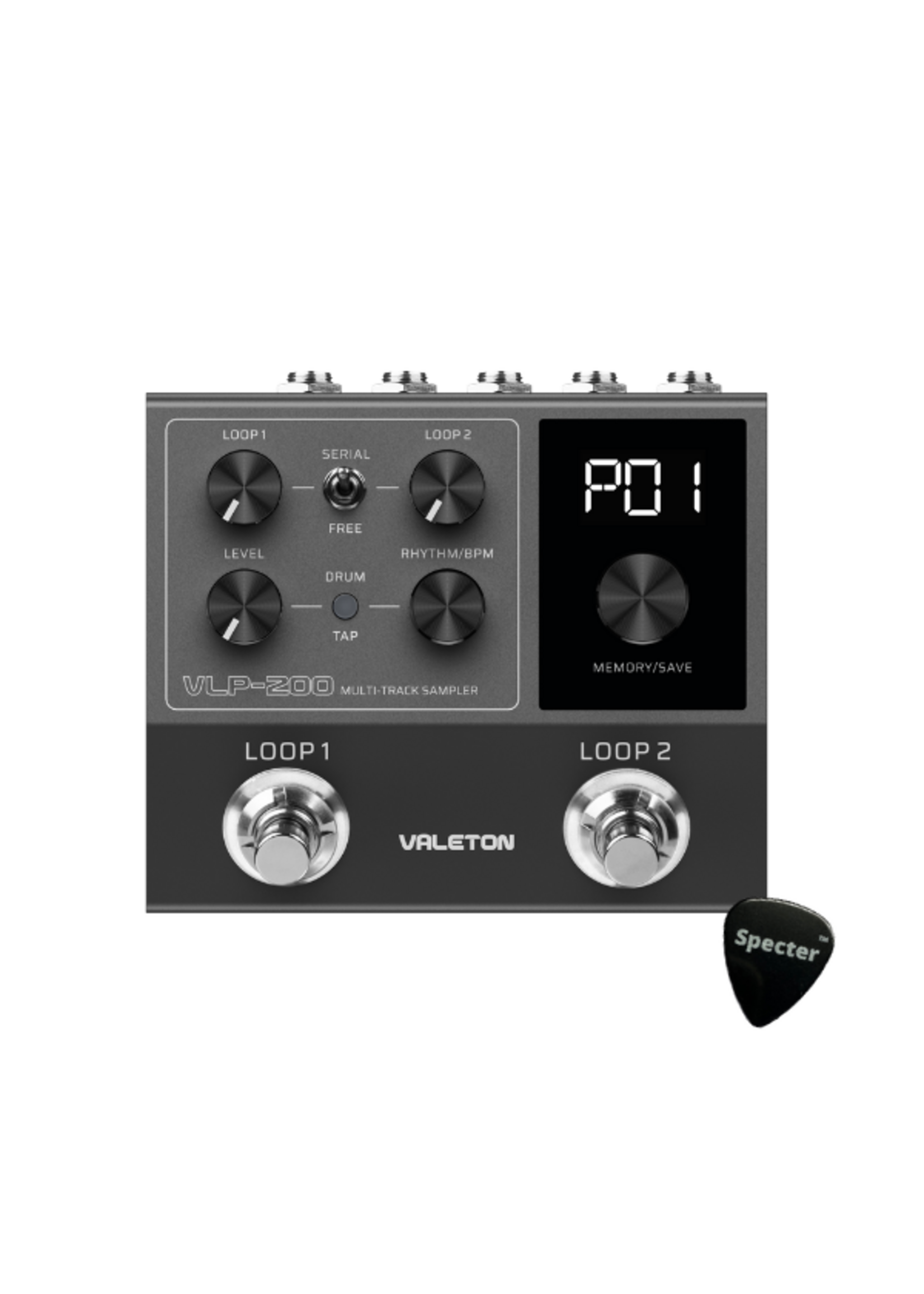 Valeton Valeton Multi Track Sampler | VLP-200  | Gitaar Effect Pedaal | Met Specter Plectrum