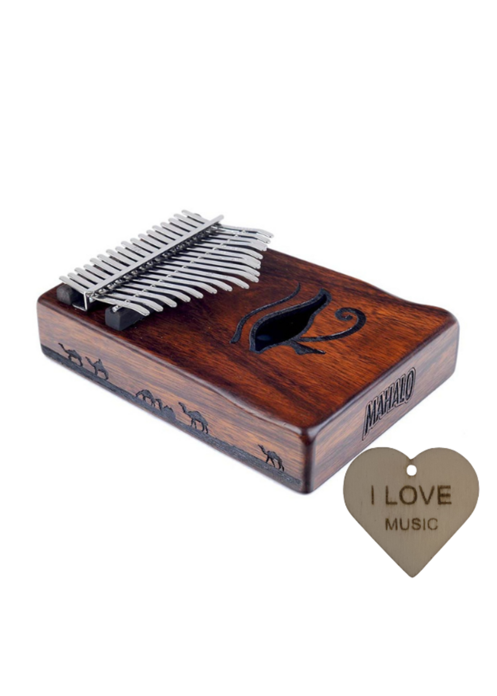 Mahalo Mahalo Kalimba | Toonhoogte C | Met Specter Sleutelhanger