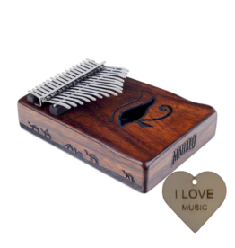 Mahalo Mahalo Kalimba | Toonhoogte C | Met Specter Sleutelhanger