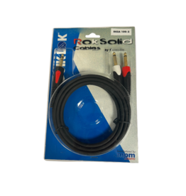 quiklock Quiklok Professionele Audio Kabel - Stereo Jack - 2x Mono Jack - 2 meter